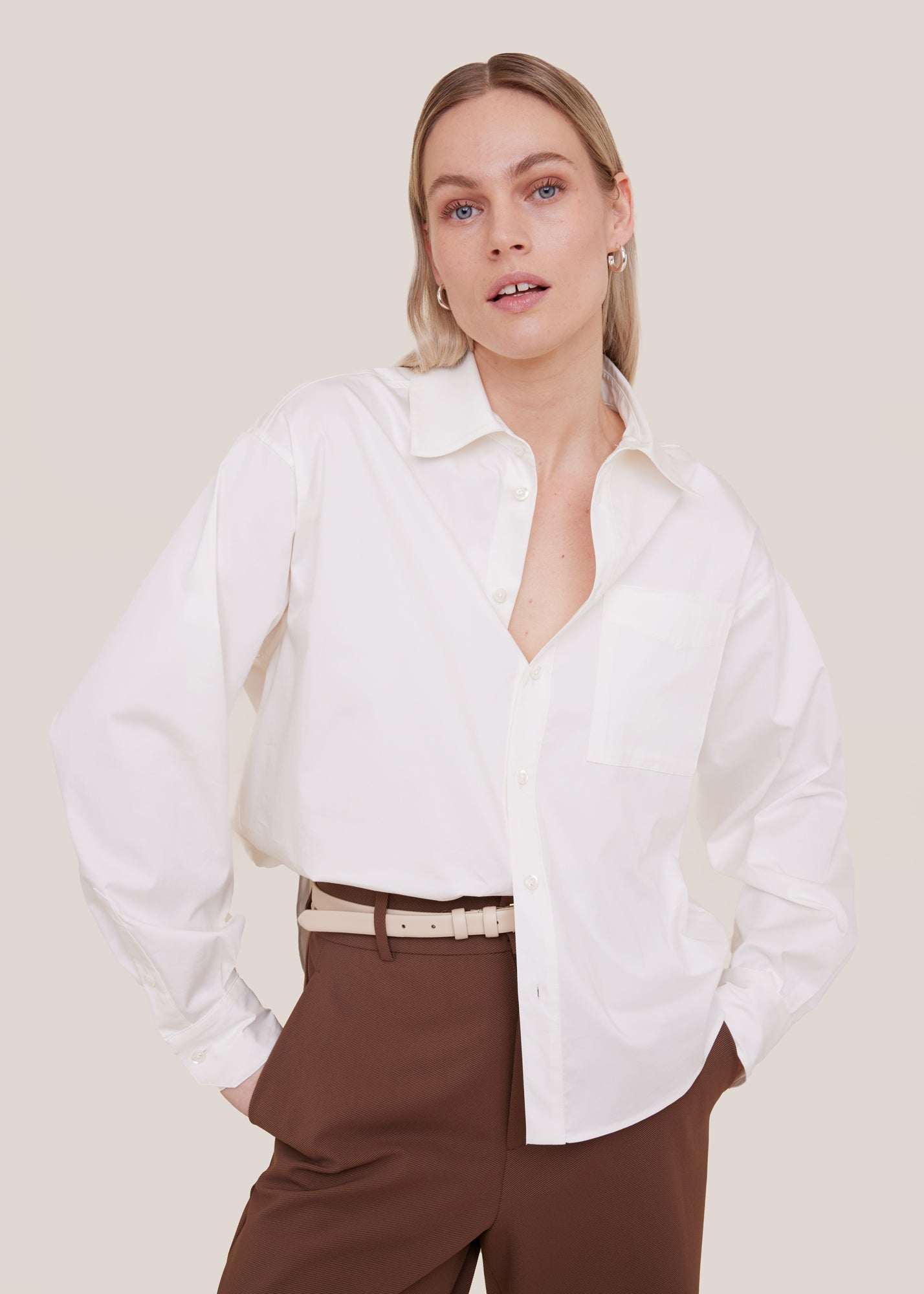 Wide fit cotton blouse