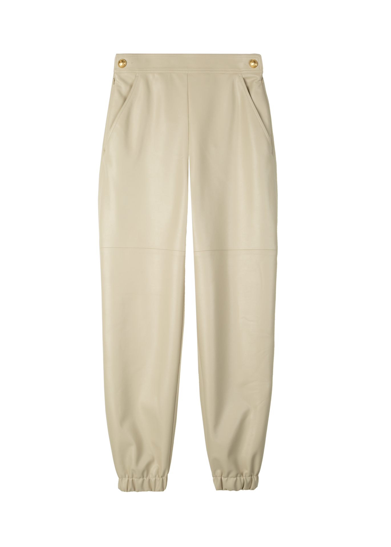 Faux leather joggers cream hotsell