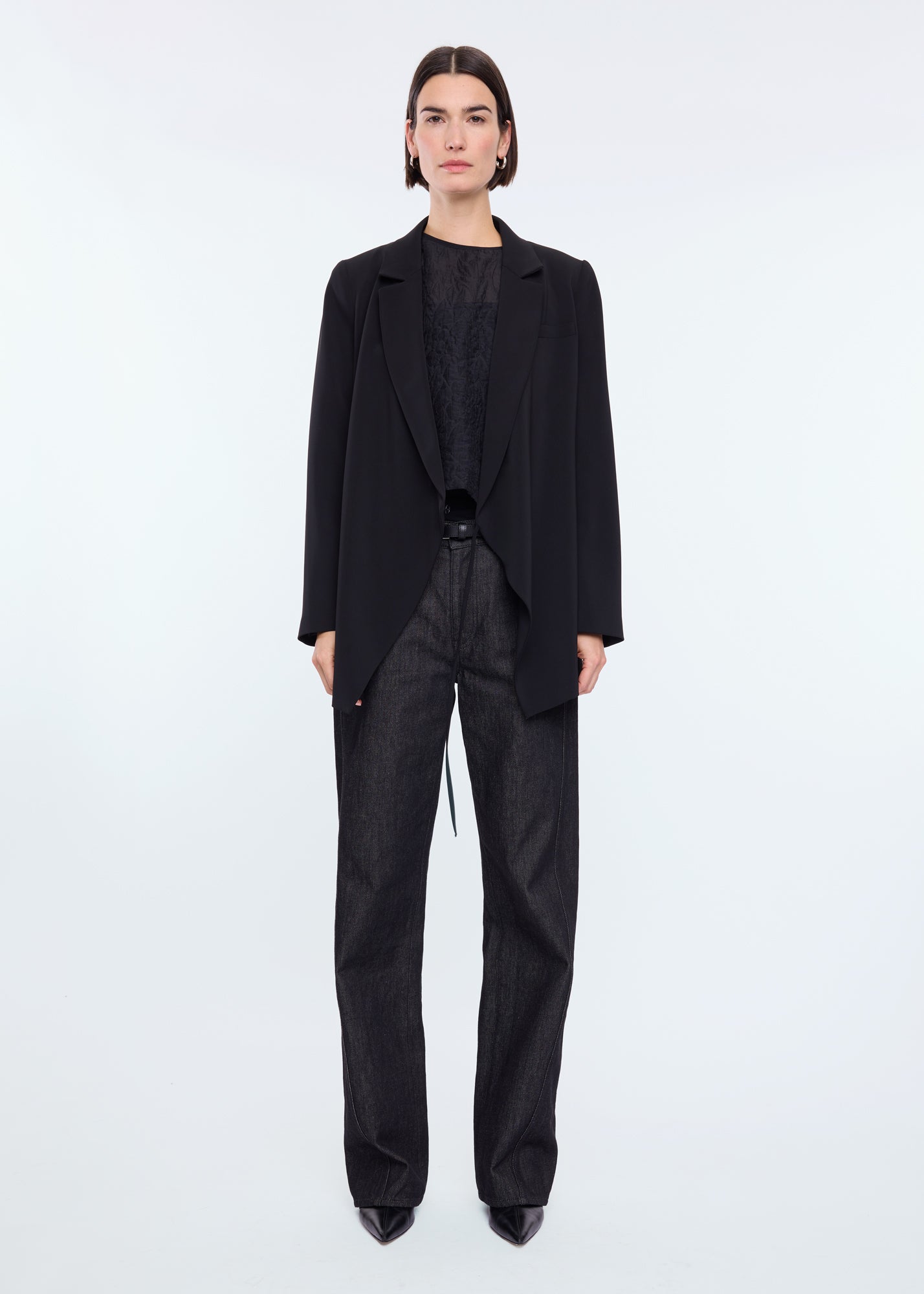 Vanilia wrap blazer and washed black pants