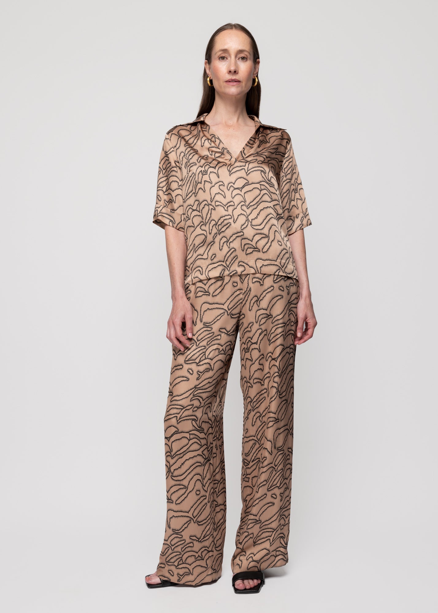Wide-leg trousers with-print