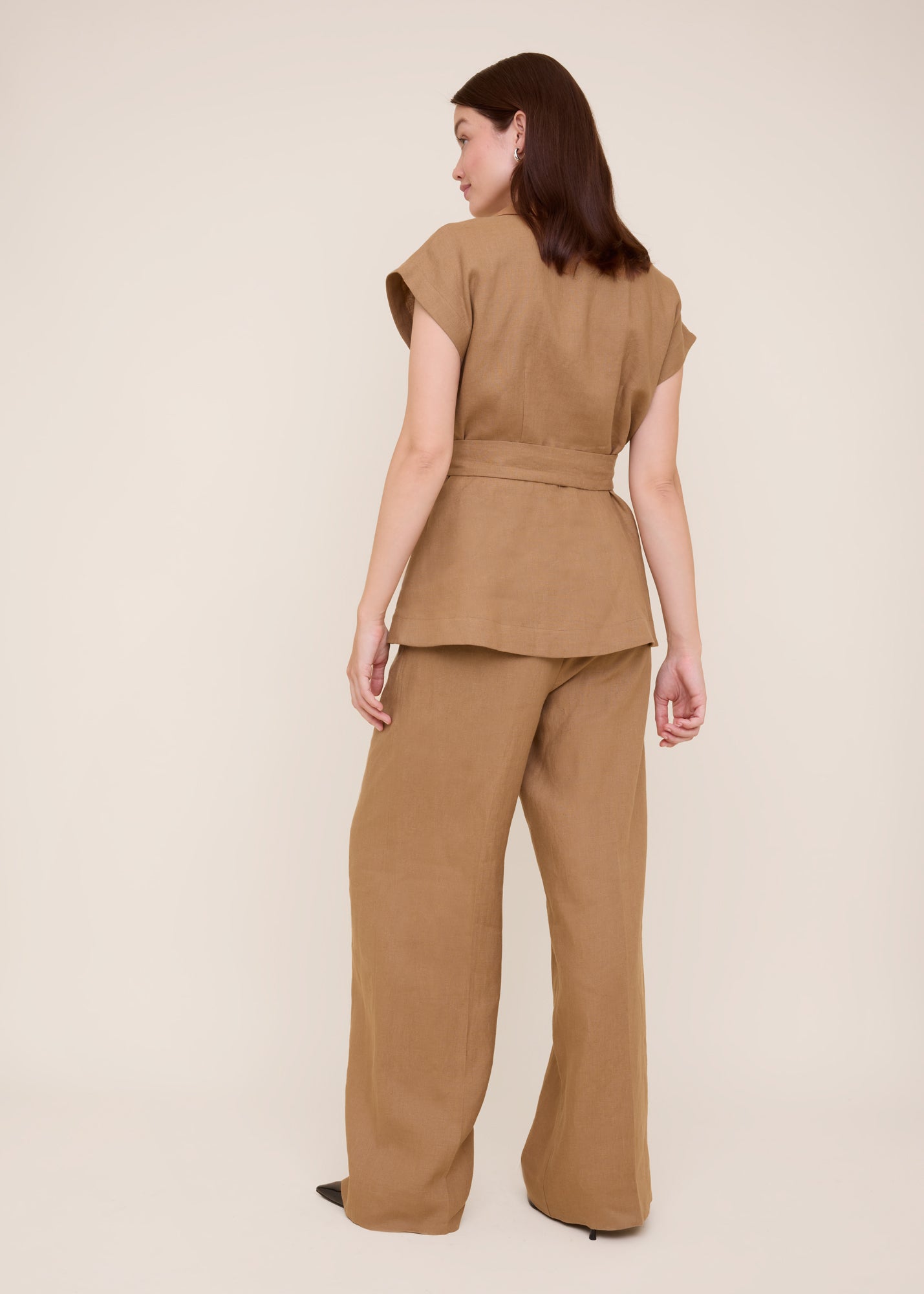 Wide leg linen trousers