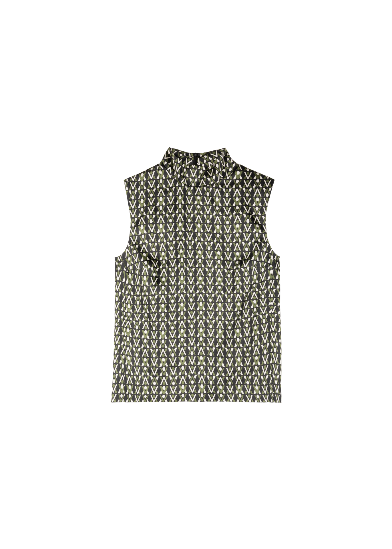 Sleeveless top with V-print