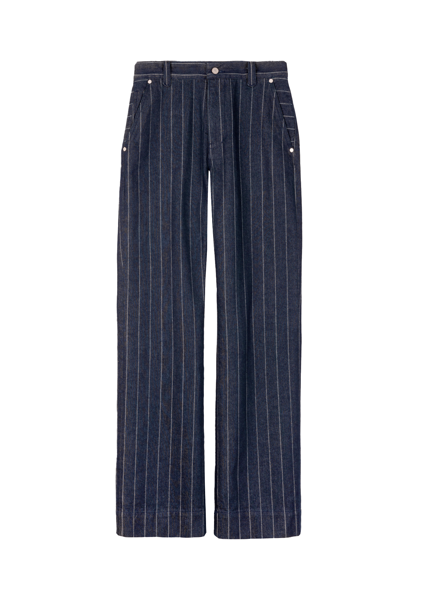 Pinstriped bootcut jeans