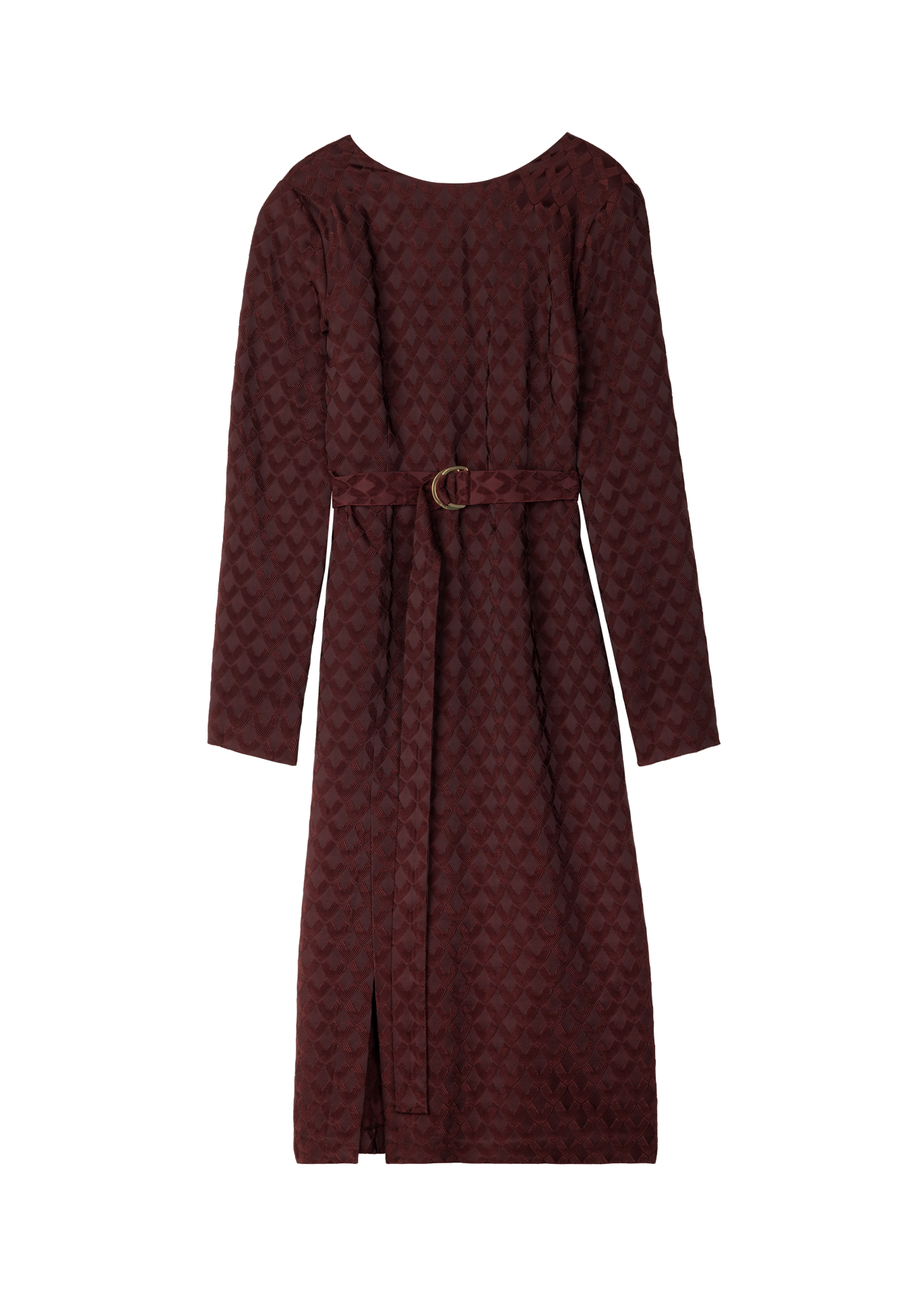 Jacquard-Kleid aus Viskose mit V-Motiv