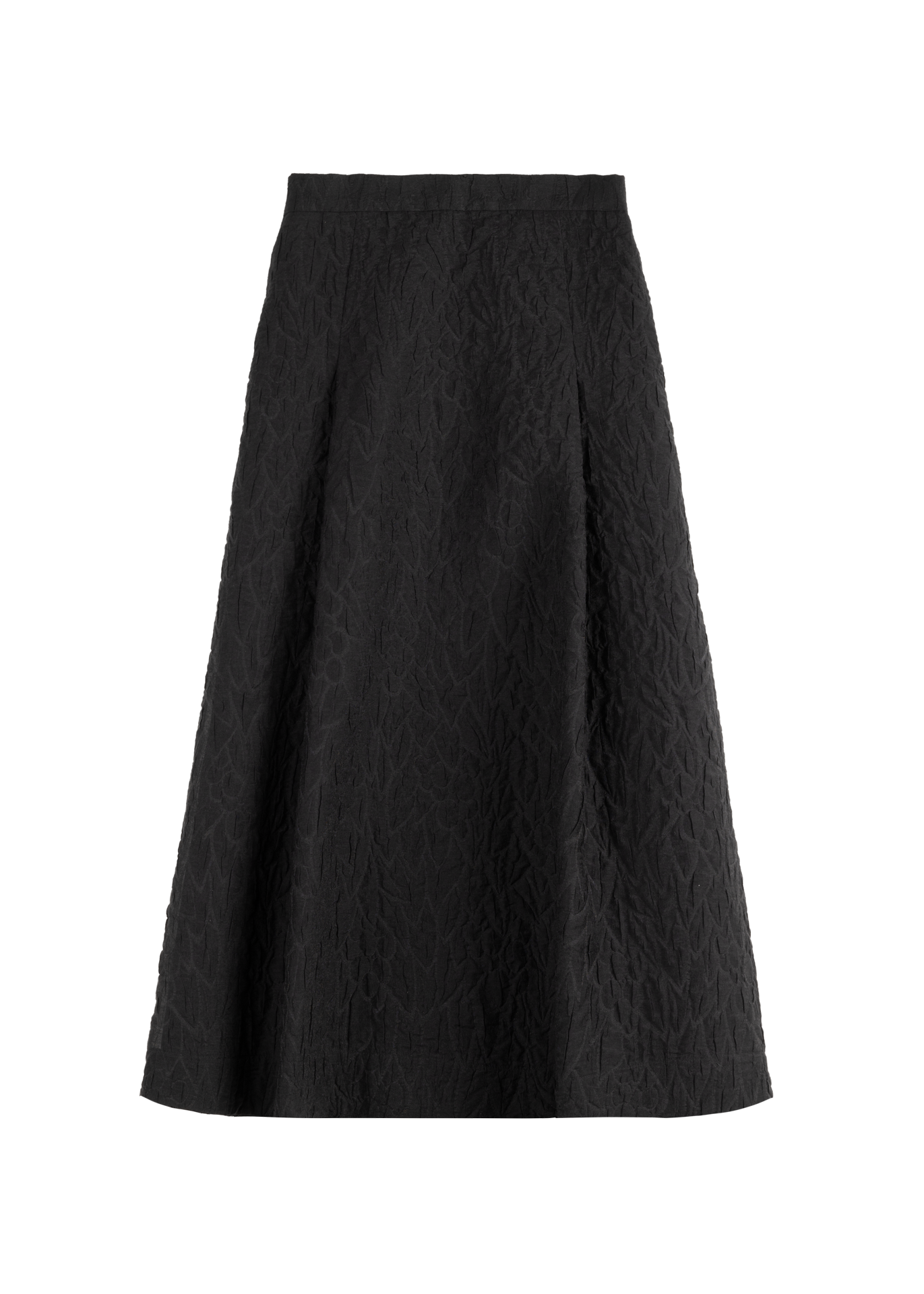 Pleated searsucker skirt