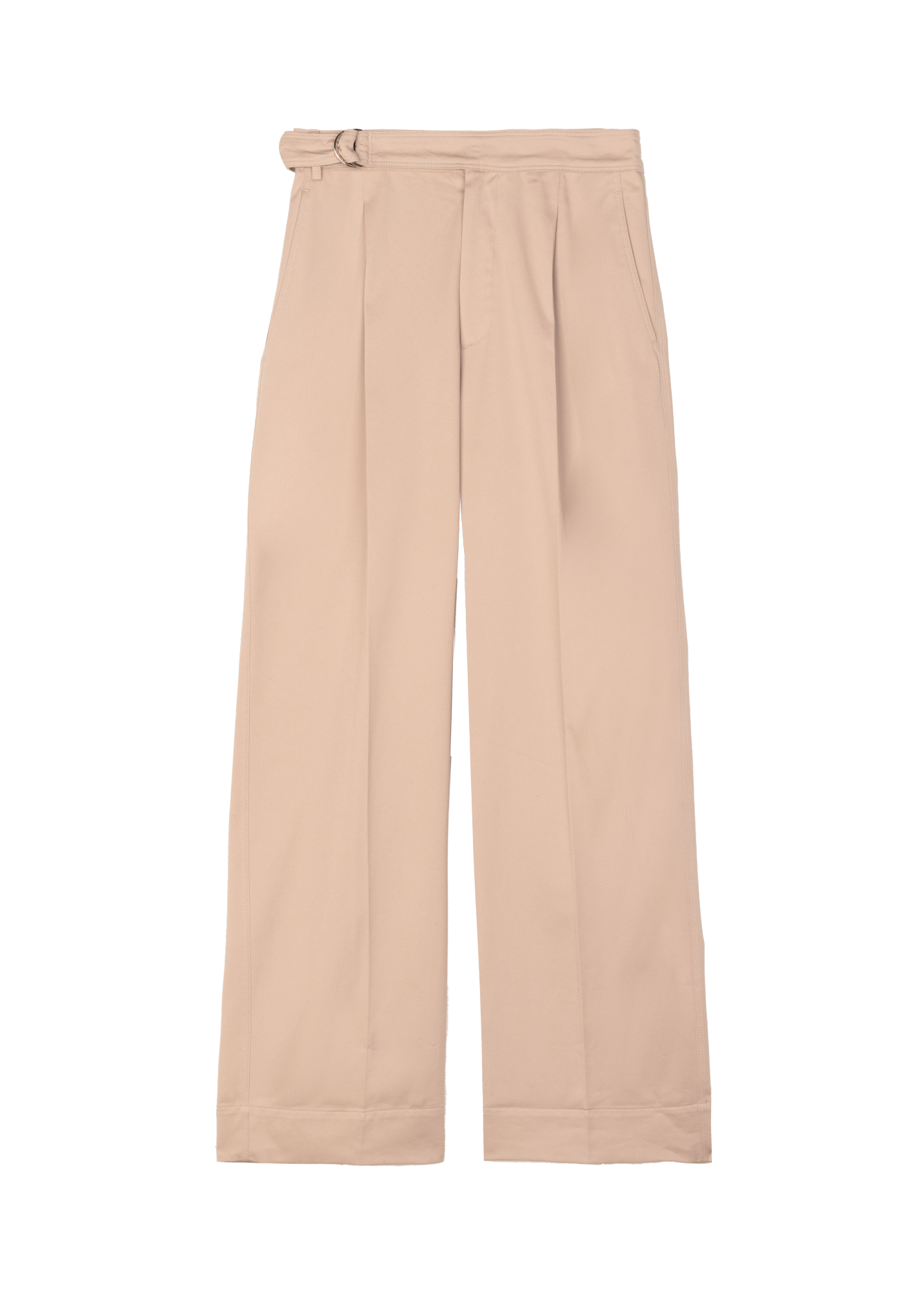Pleated twill trousers