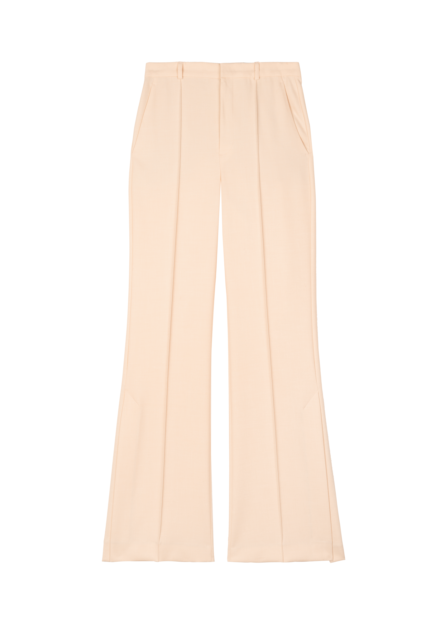 Flaired viscose blend trousers