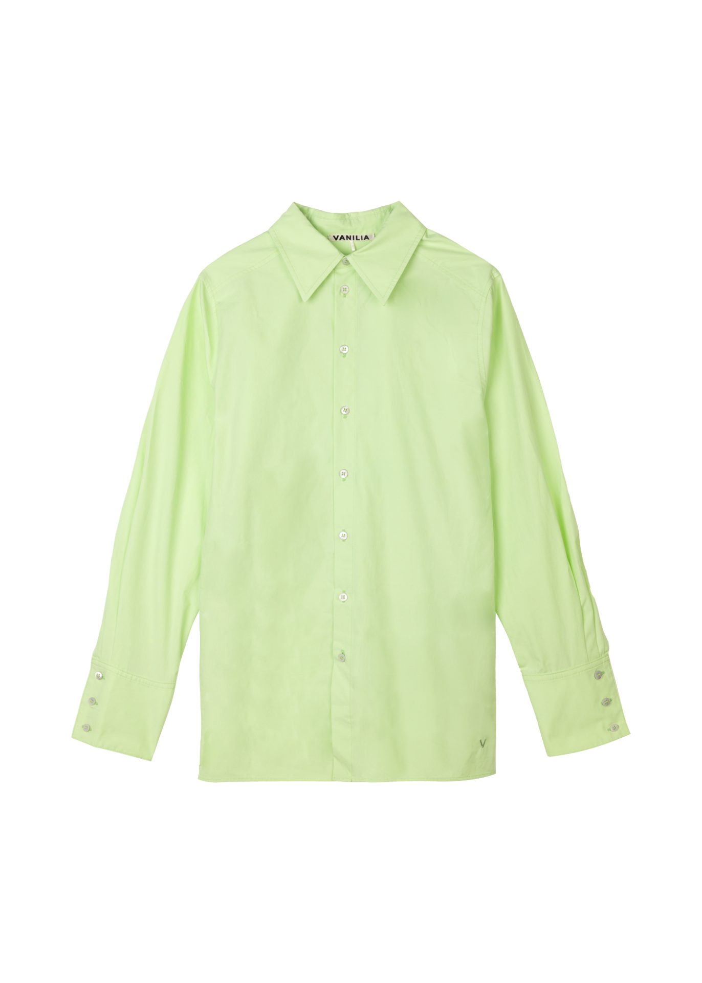 High cuff poplin blouse