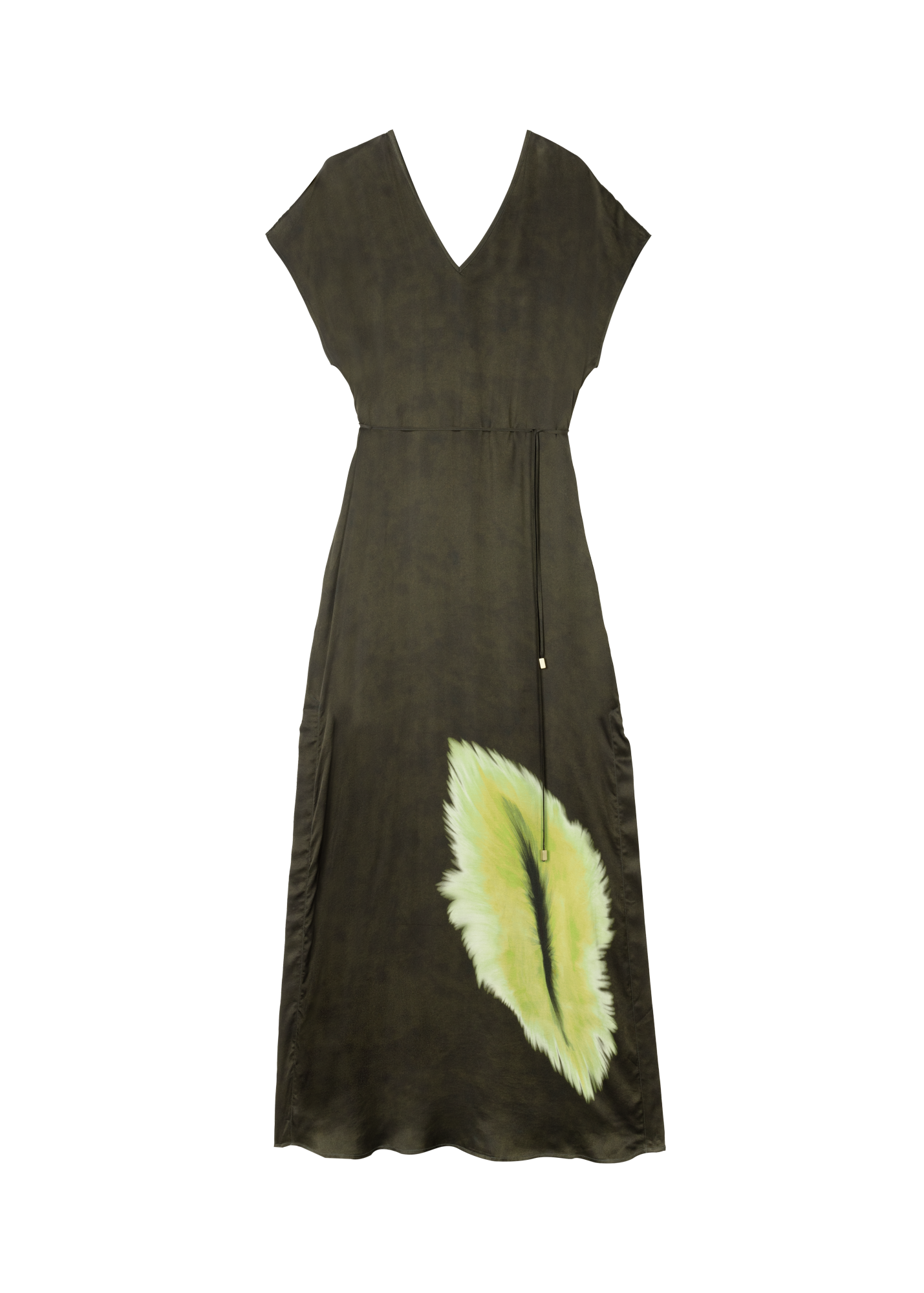 Deep v feather dress