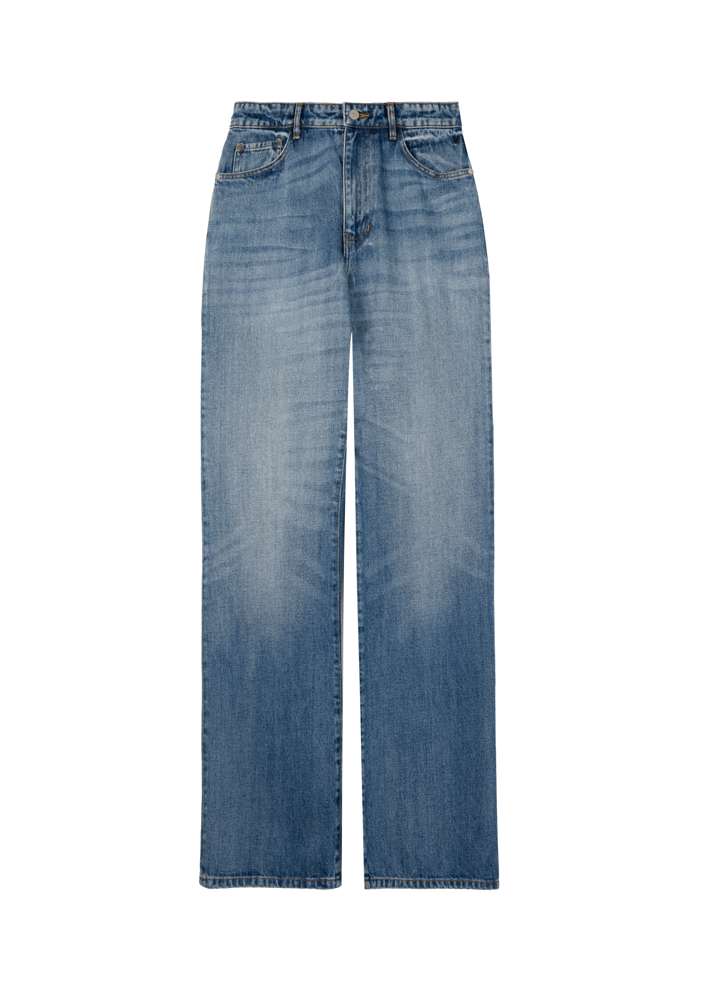 High-waist, straight-fit jeans