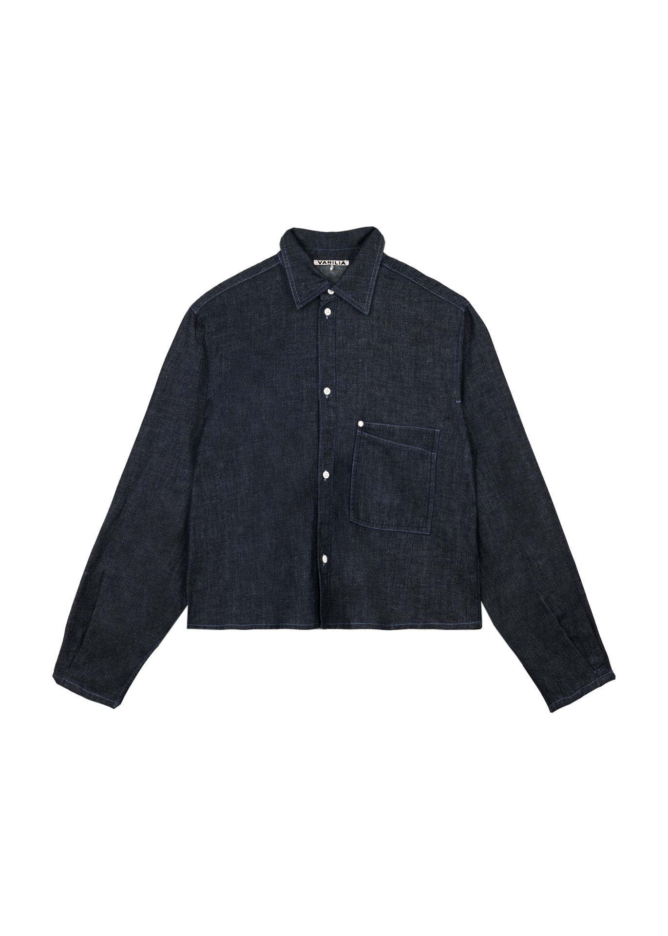 Rinsed chambray blouse