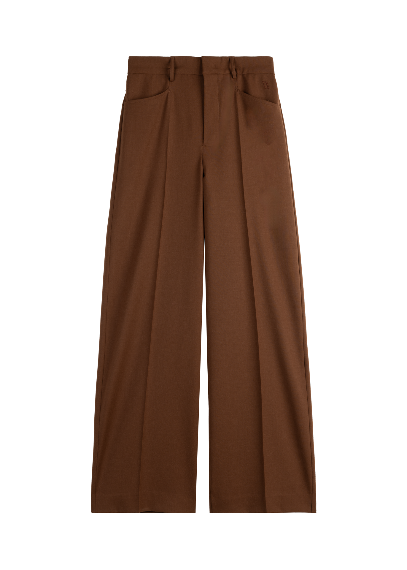 Wool tailored wide trousers