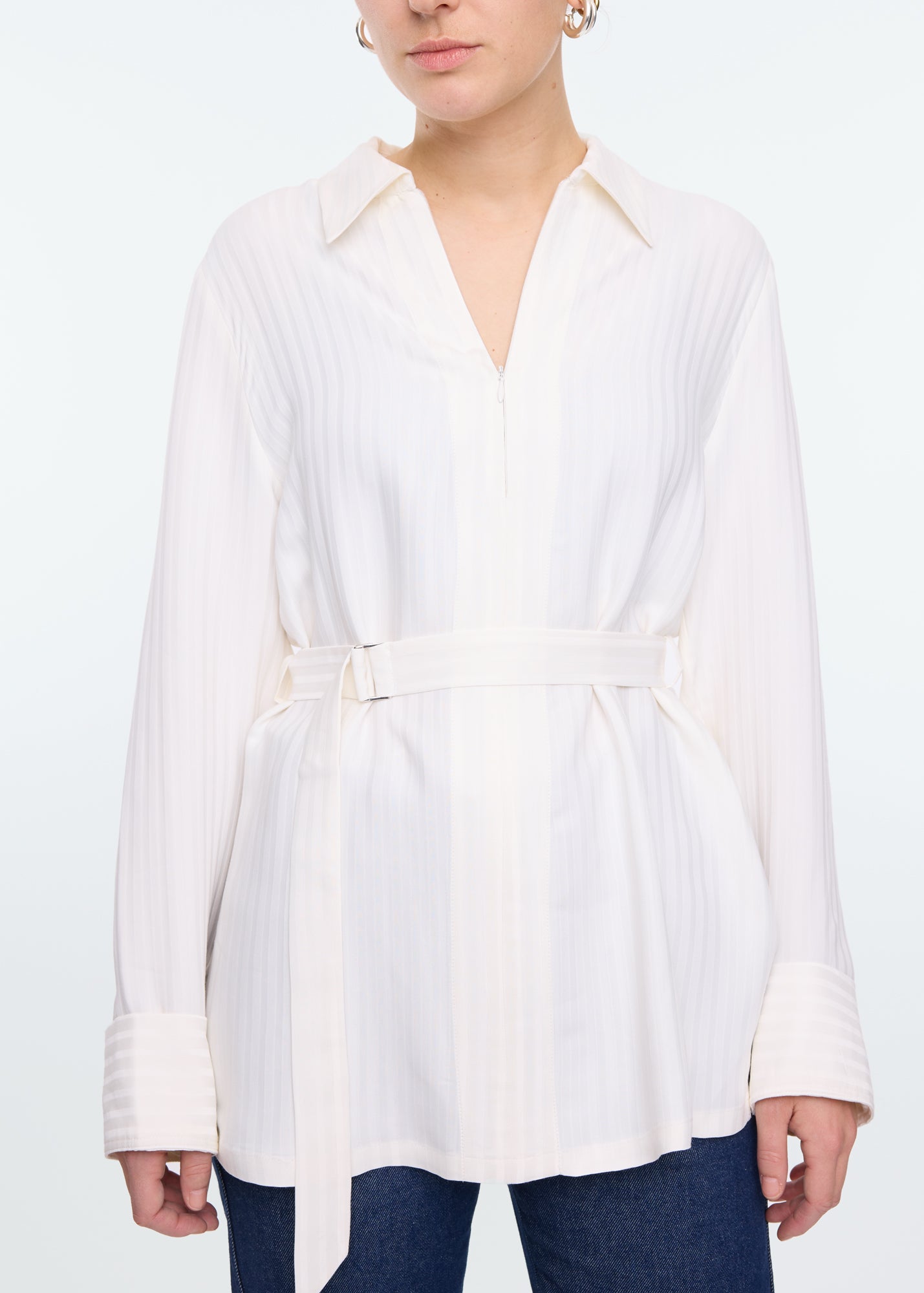 Jacquard stripe blouse