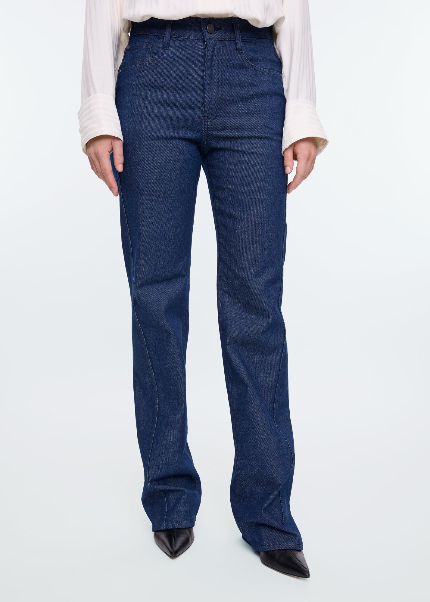 Blue straight flare jeans