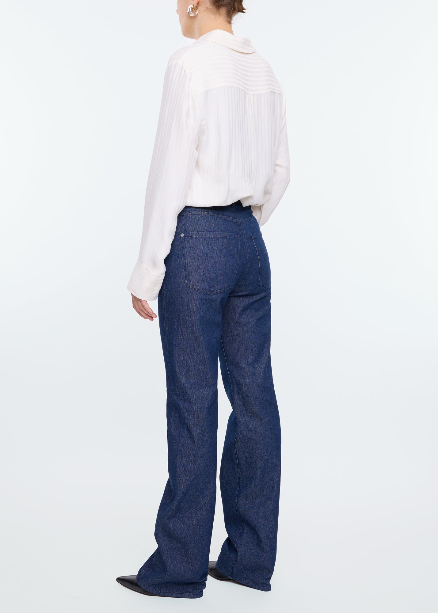 Blue straight flare jeans