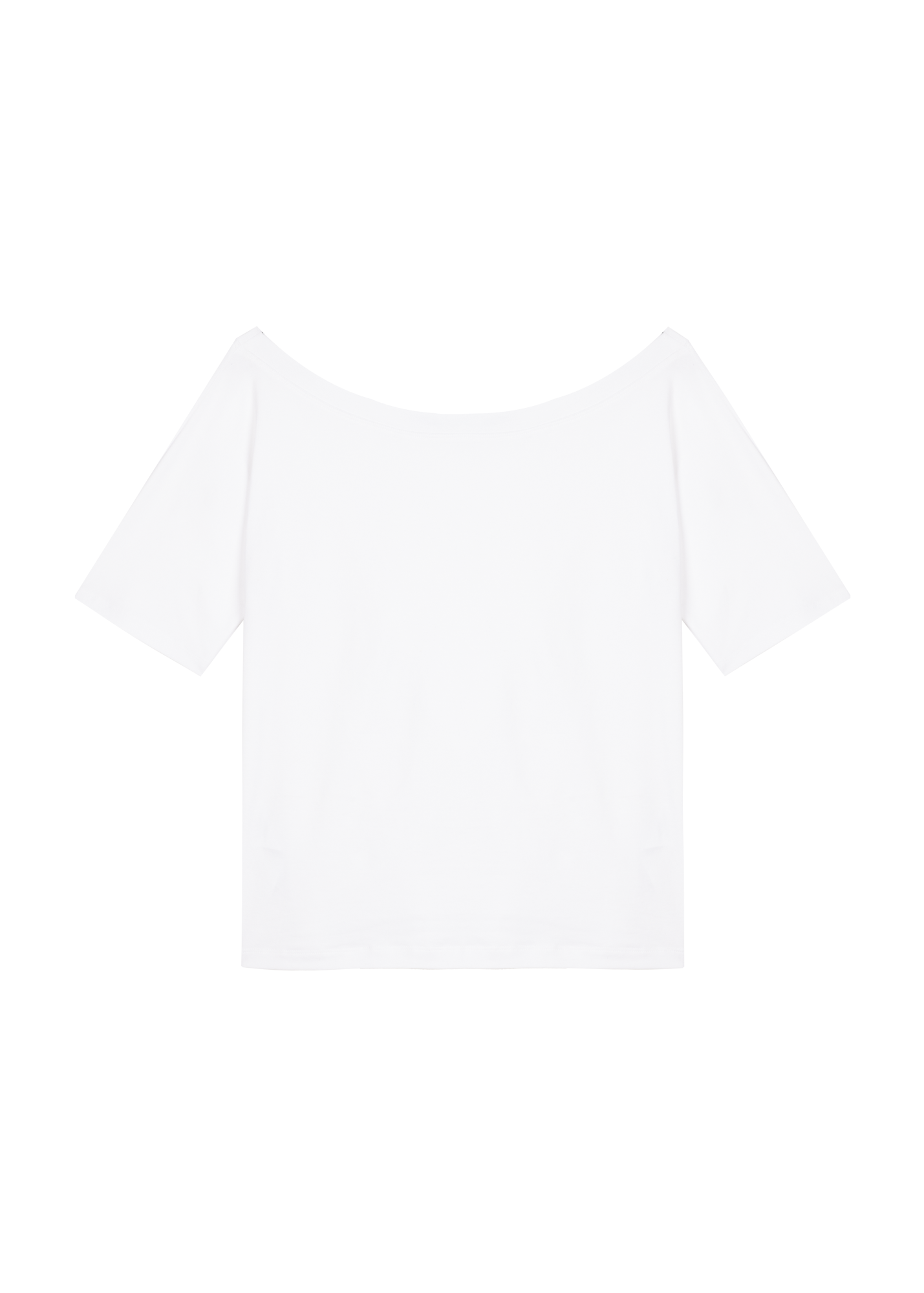 Boat neck cotton T-shirt