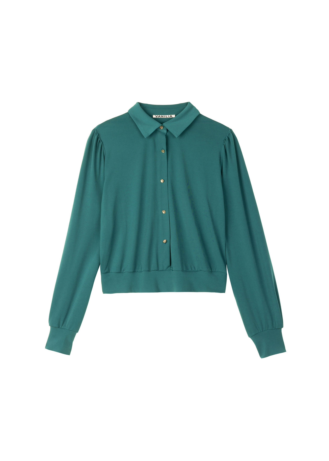 Tricot blouse met luxe knopen