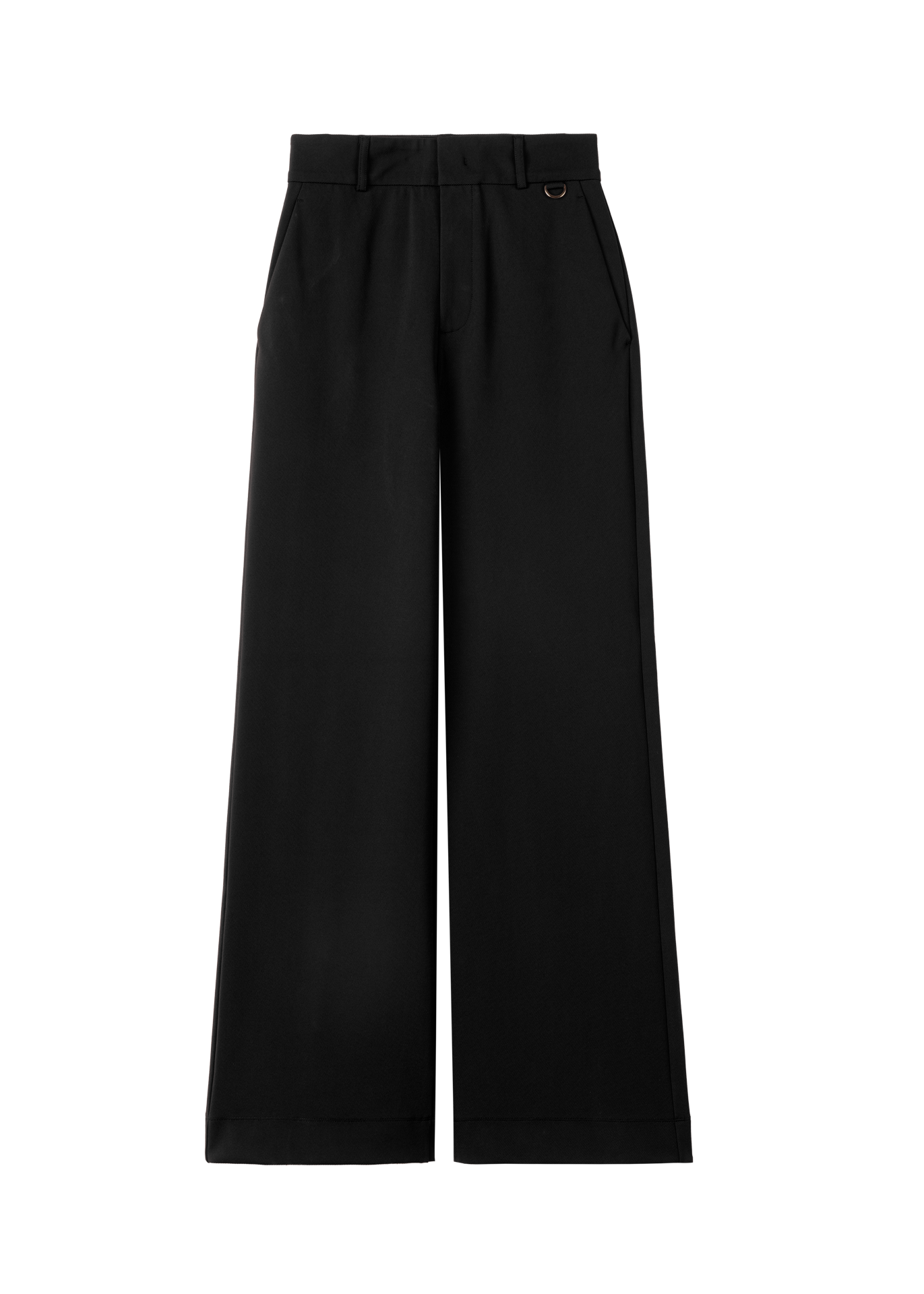 Tailored twill trousers with ring