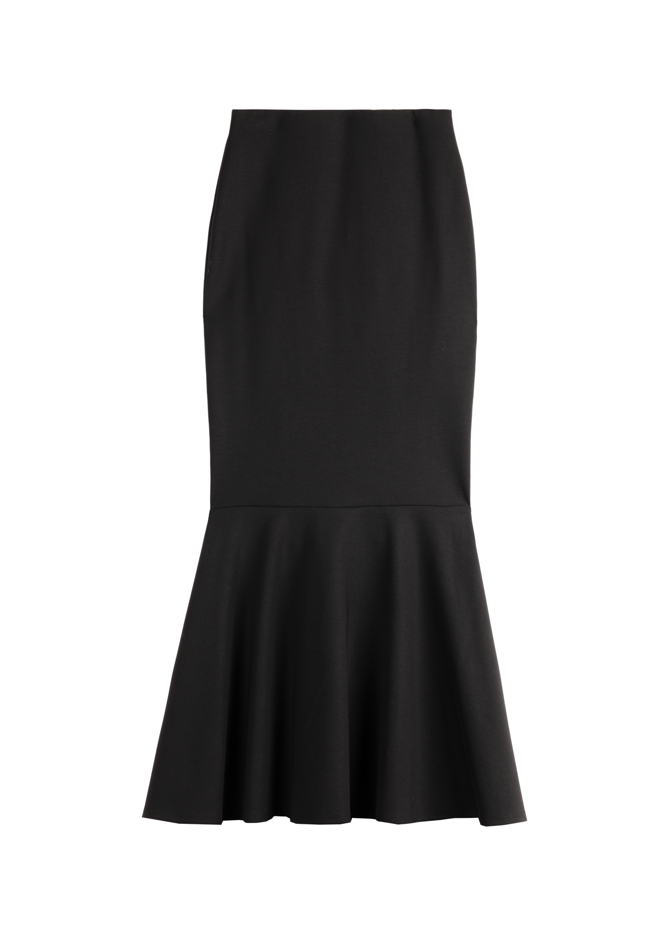 Ruched punto midi skirt