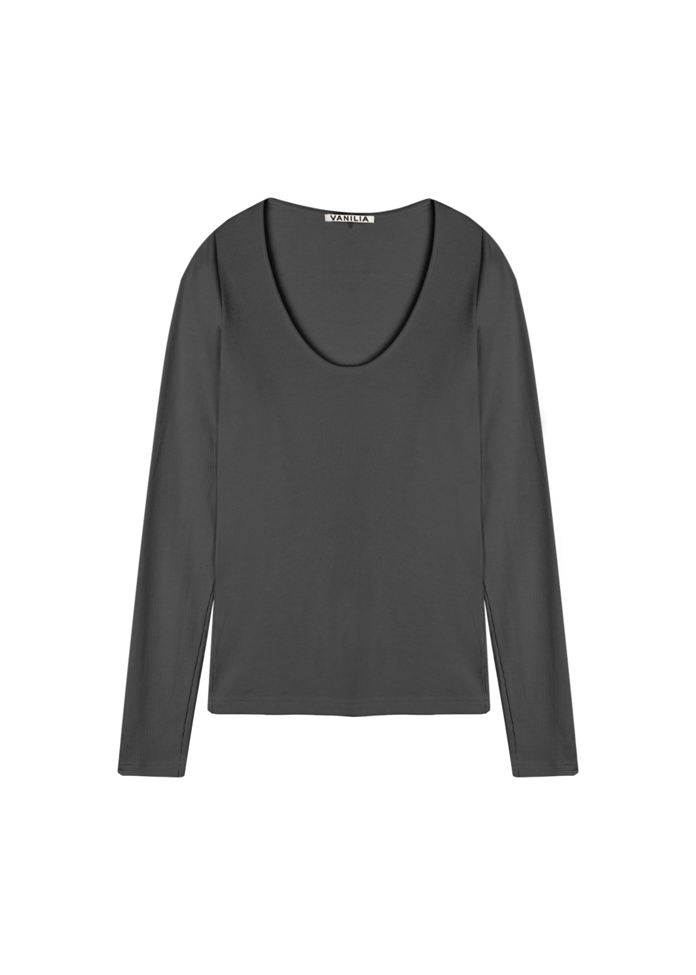 Fitted jersey top with round neckline