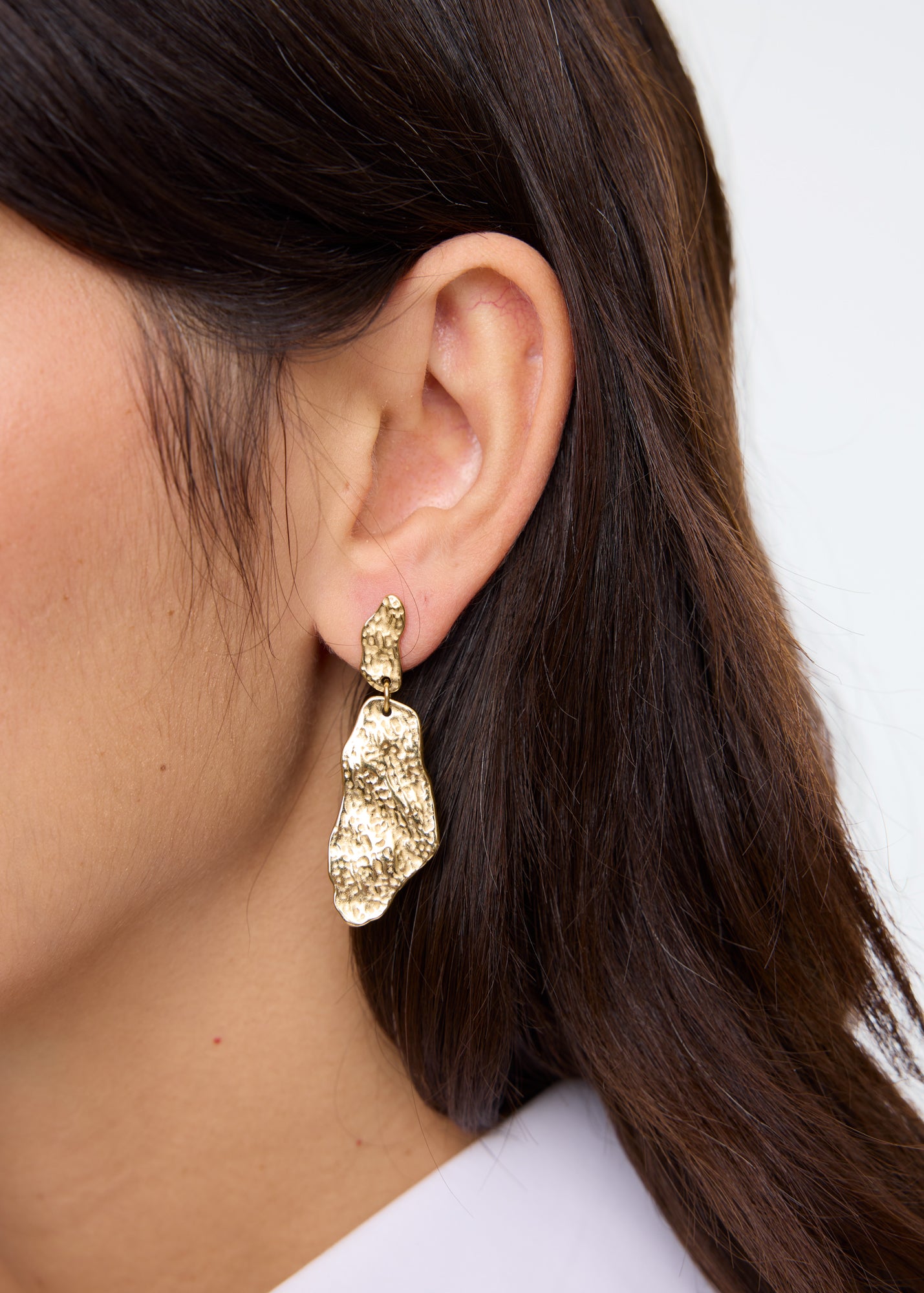 Organic gold plated earrings