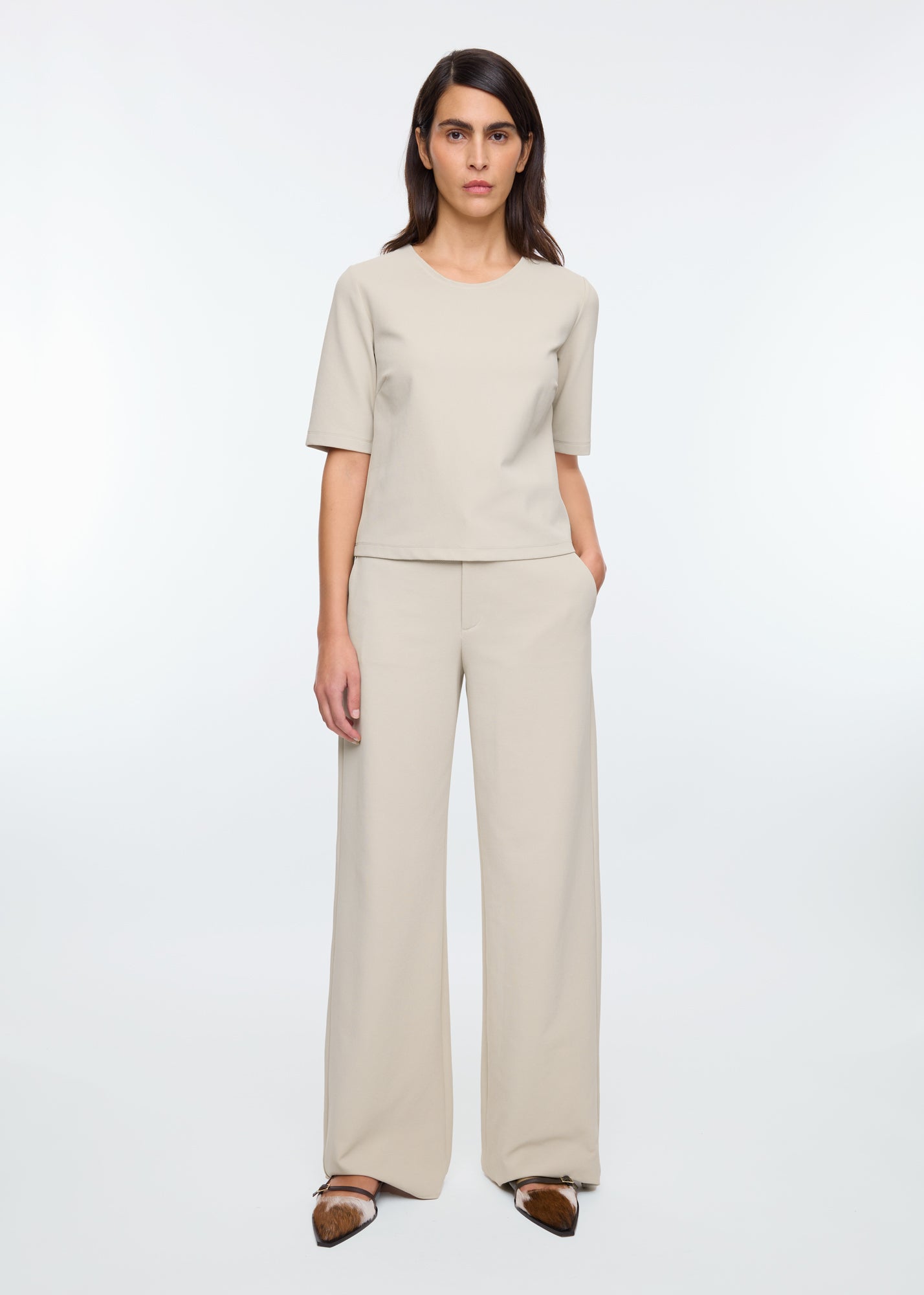 Tailored twill broek