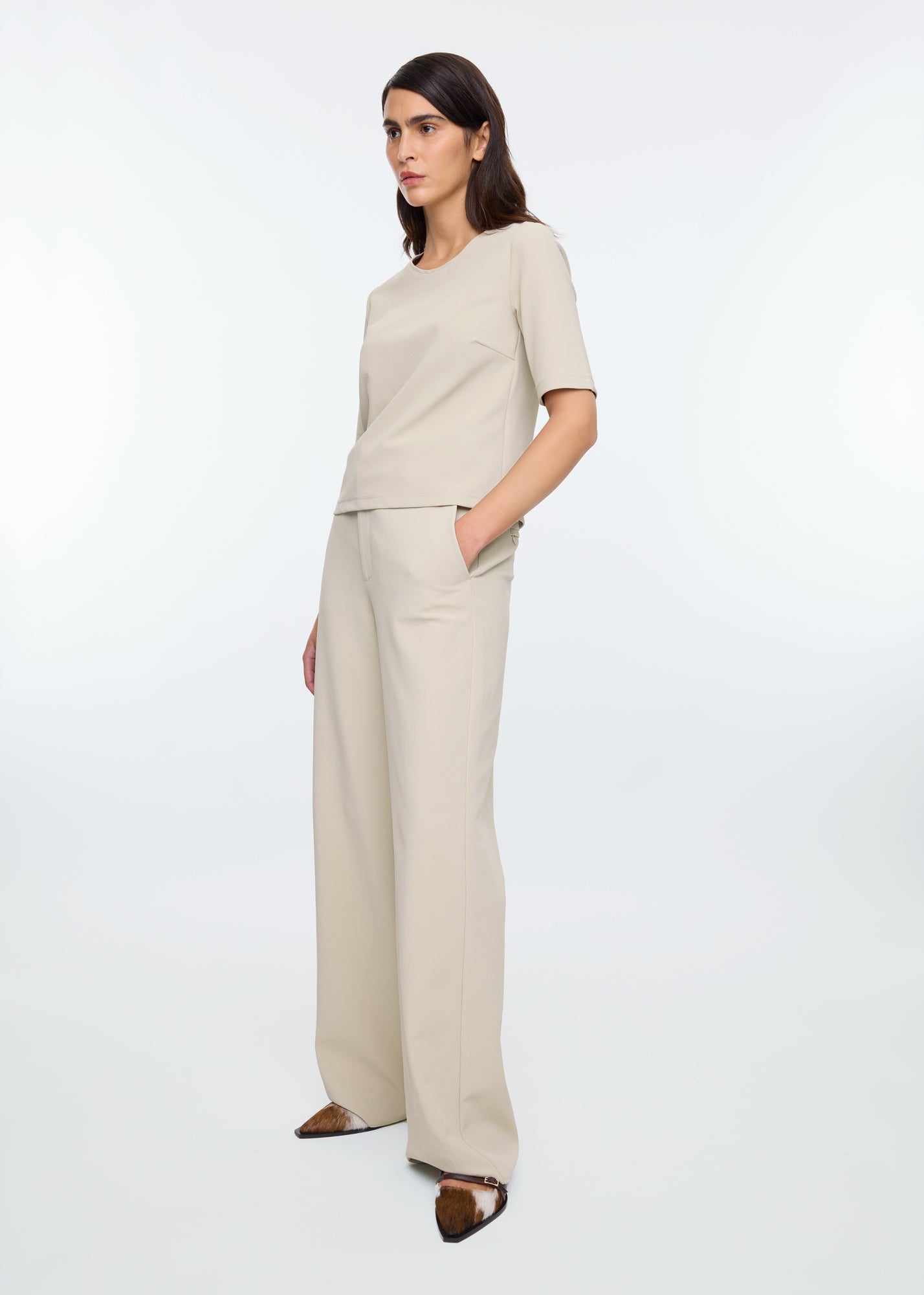 Tailored twill broek