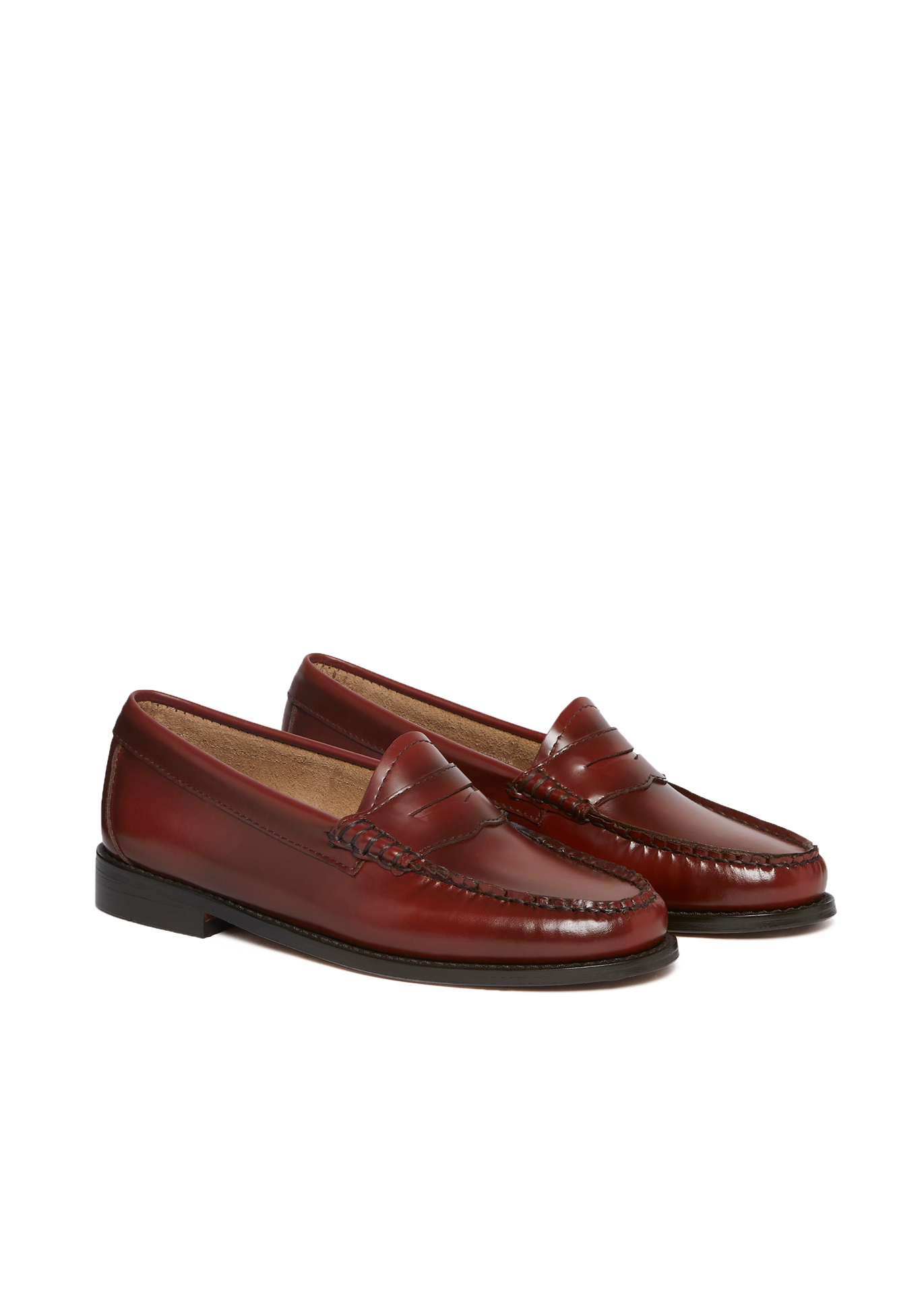 Brown leather loafers