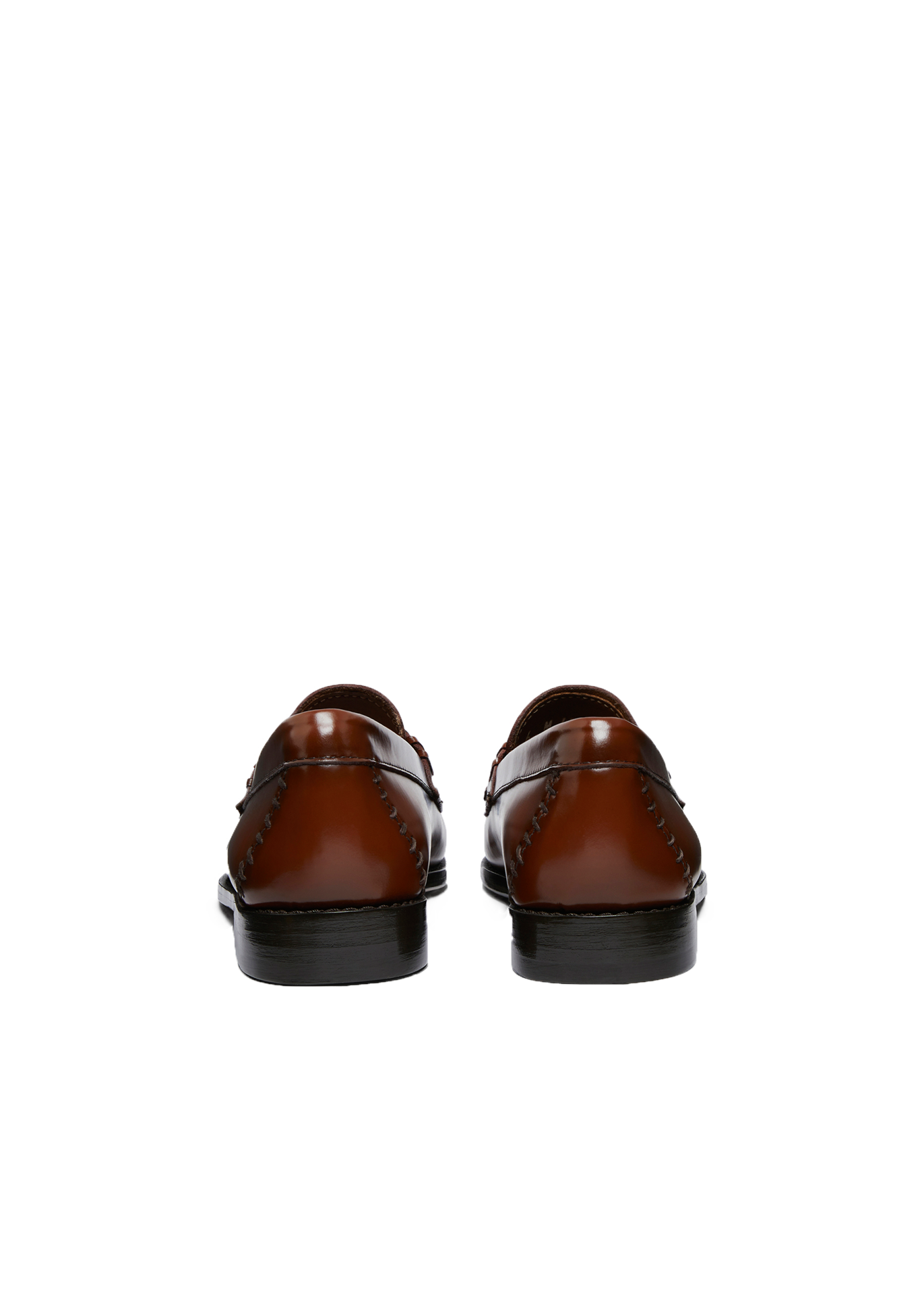 klassieke loafers cognac kleur achterkant