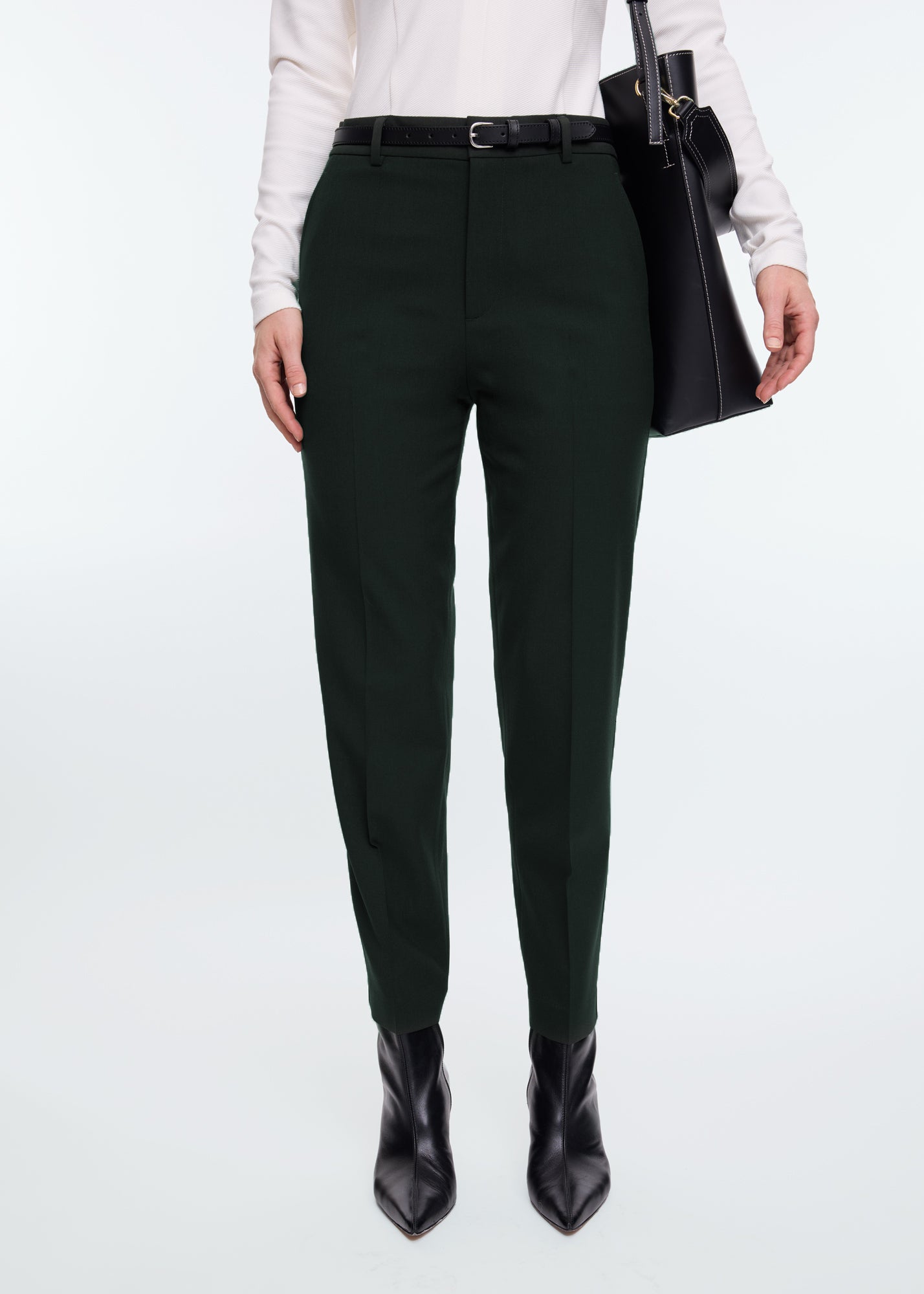 Tapered wool pants