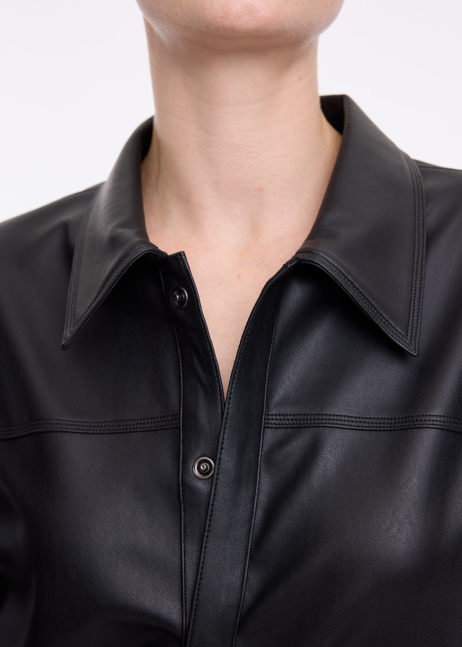 Faux leather shirt