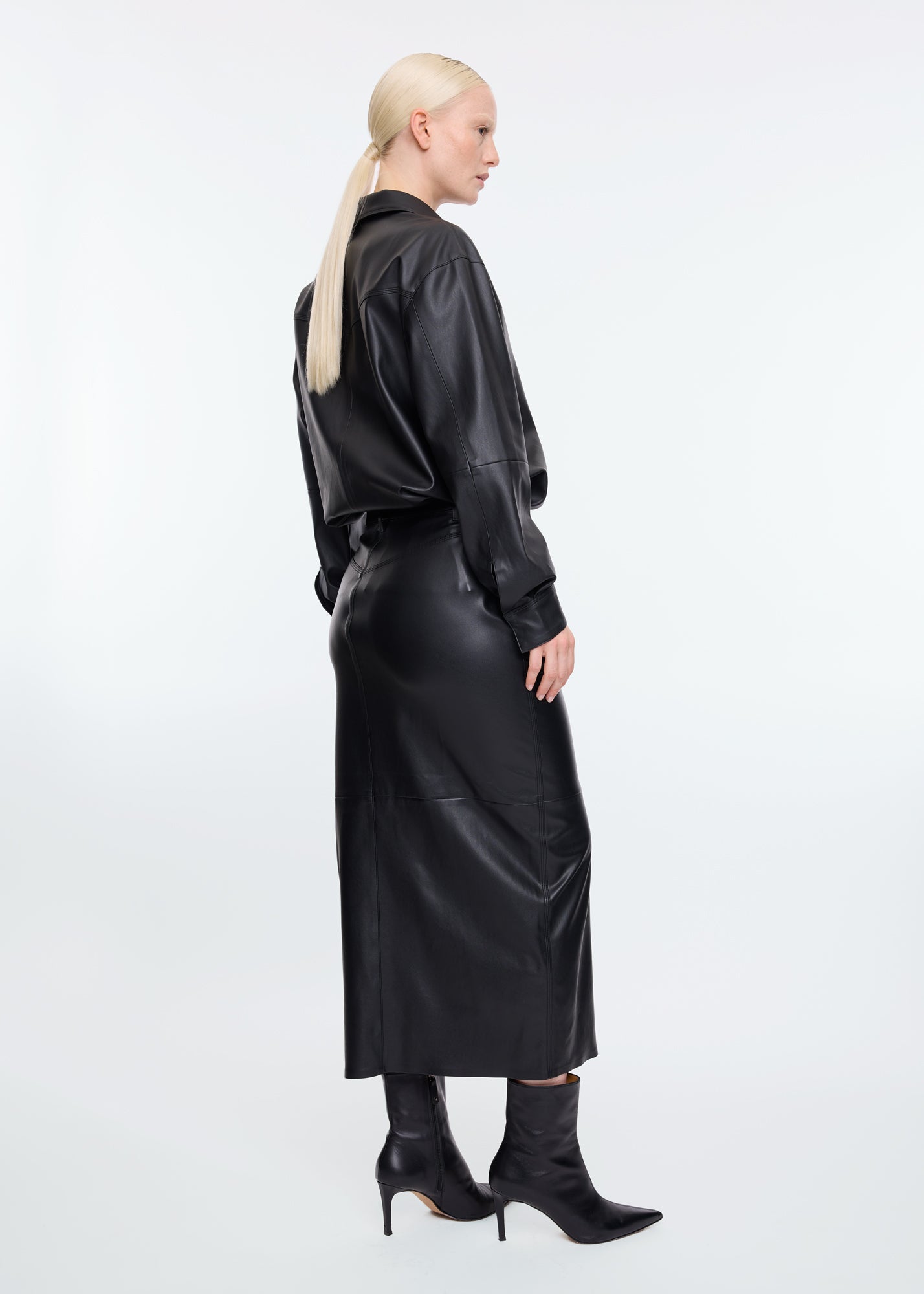 Vegan leather tube skirt