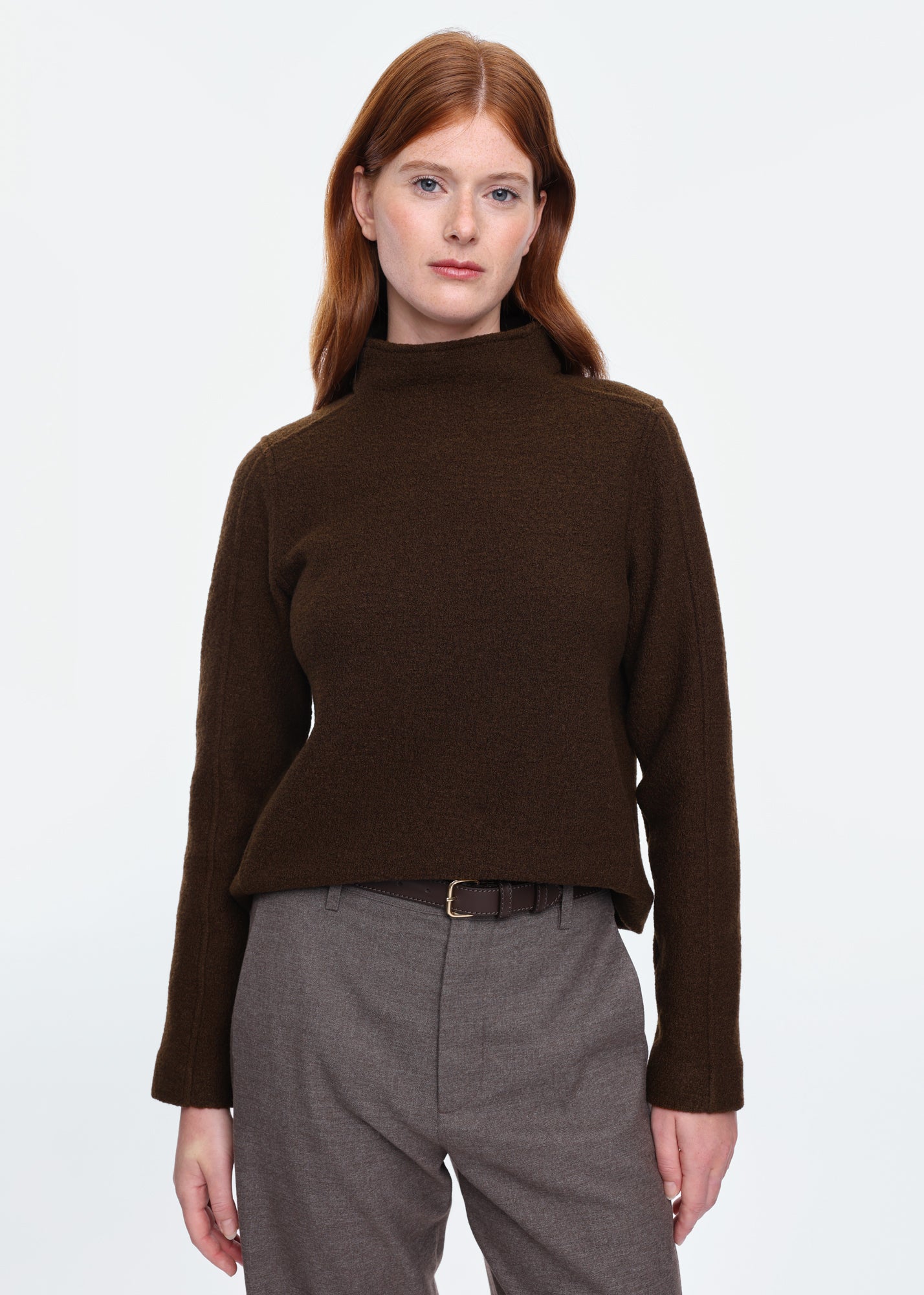 Turtle neck curl wool sweater