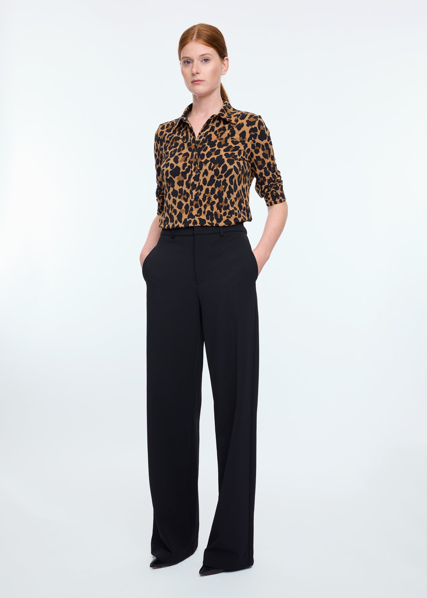 Tricot leopard polo