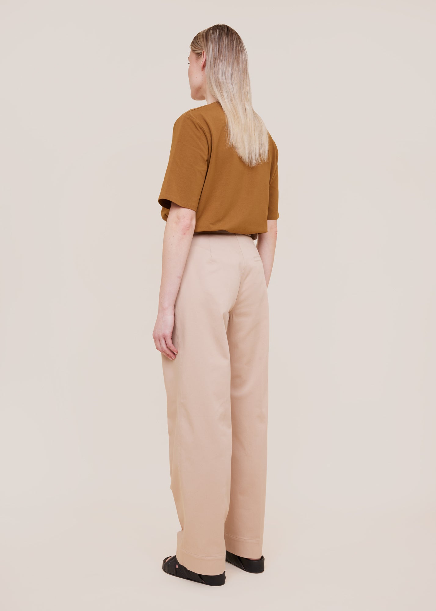 Pleated twill trousers