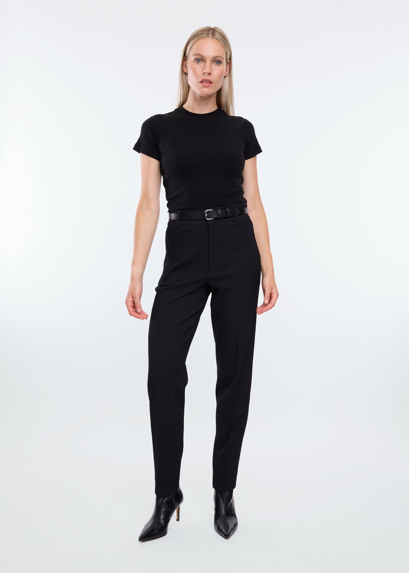 Tapered waffle trousers tall