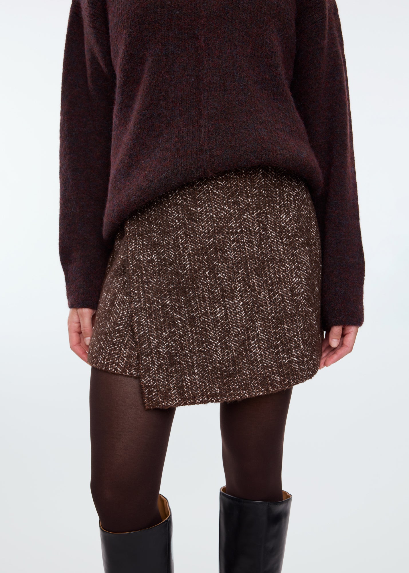 Metallic boucle skort