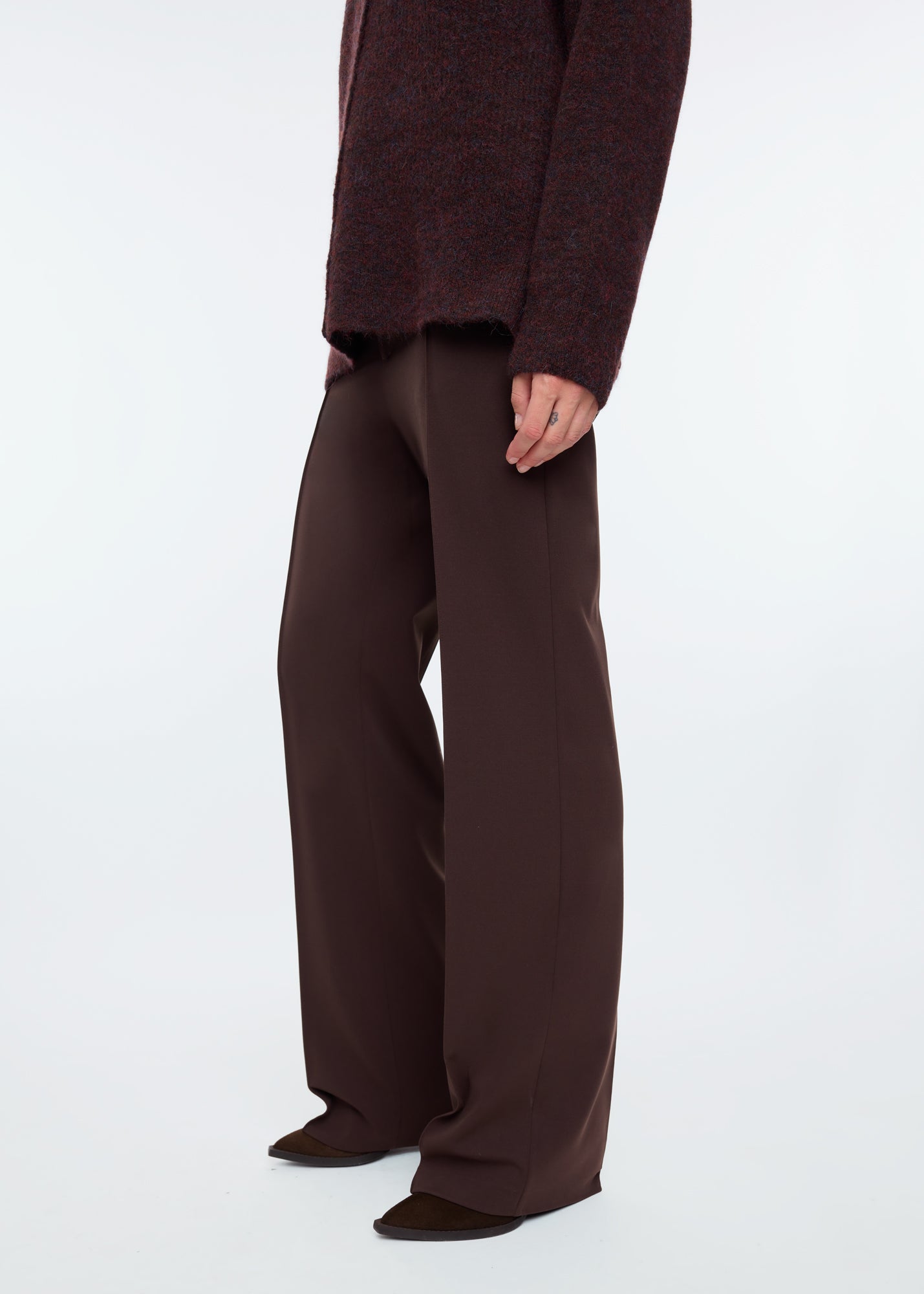 Flared punto trousers