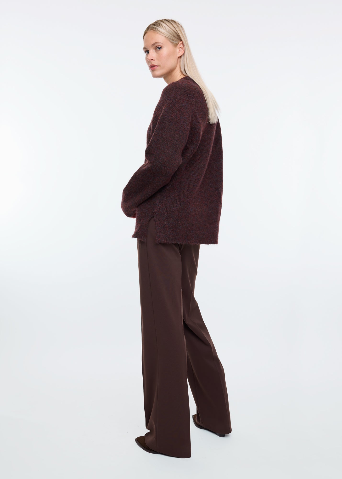 Flared punto trousers