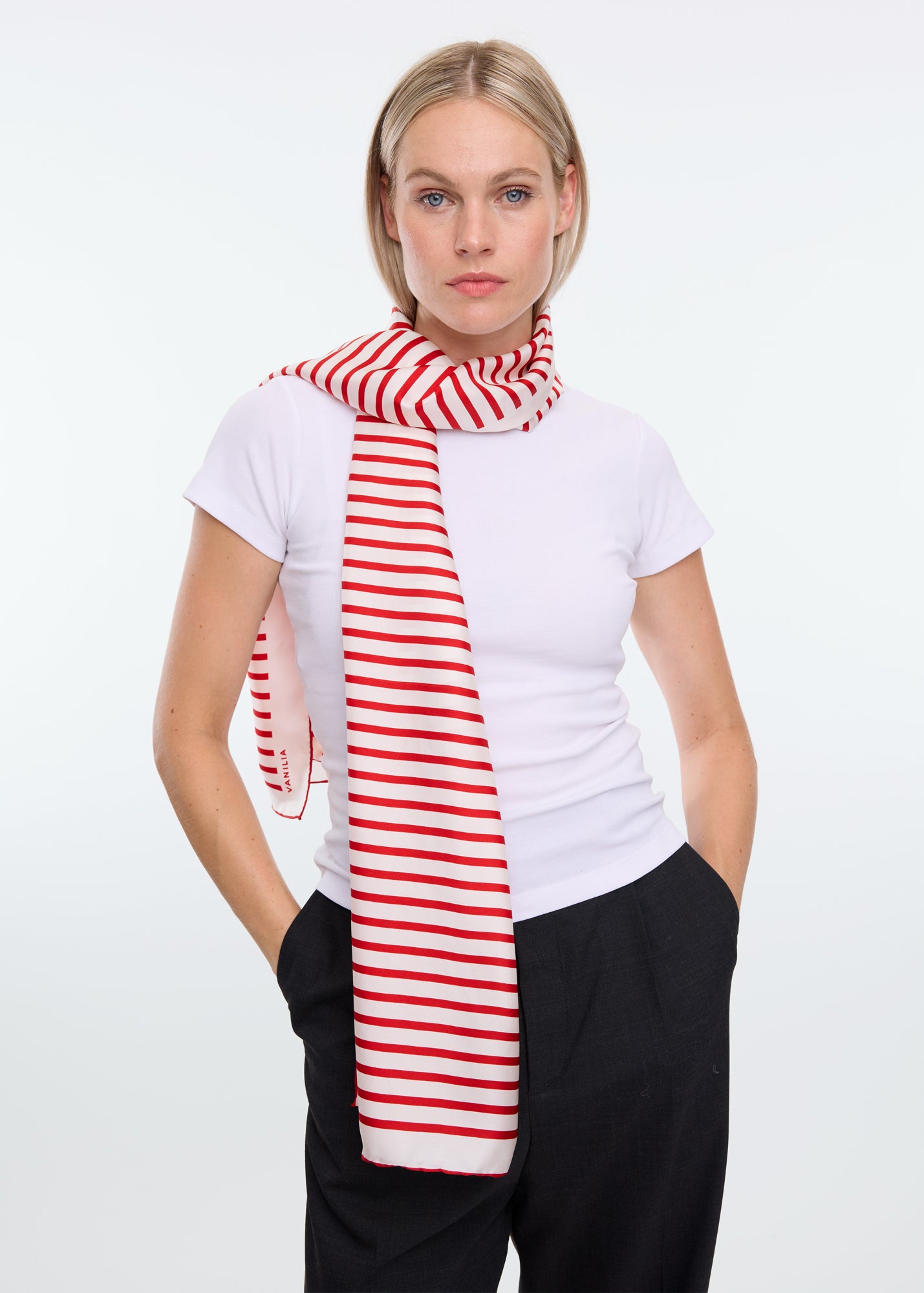 Classic stripe scarf long