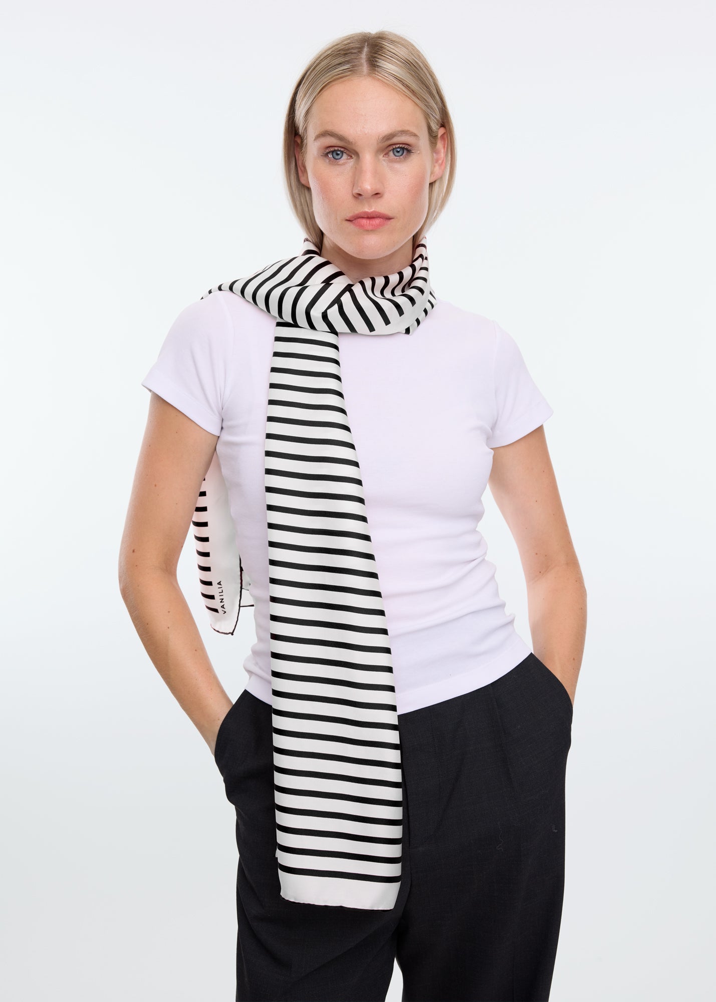 Classic stripe scarf long