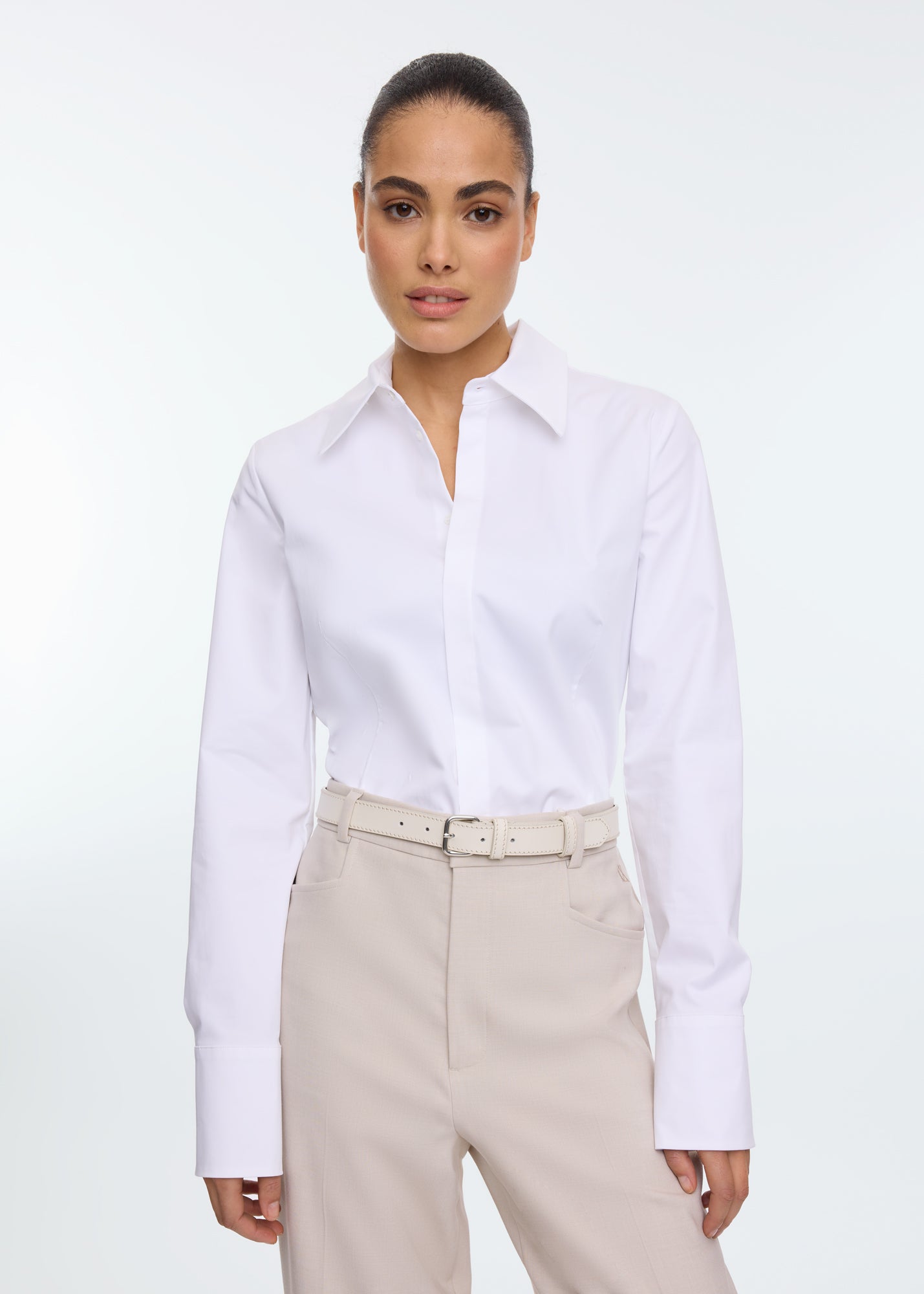 Stretch poplin blouse