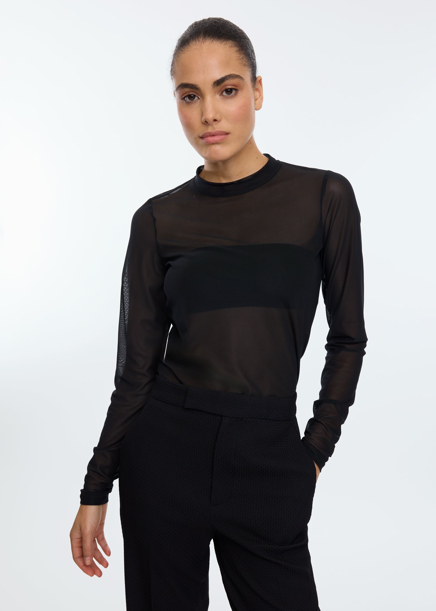 Mesh longsleeve top