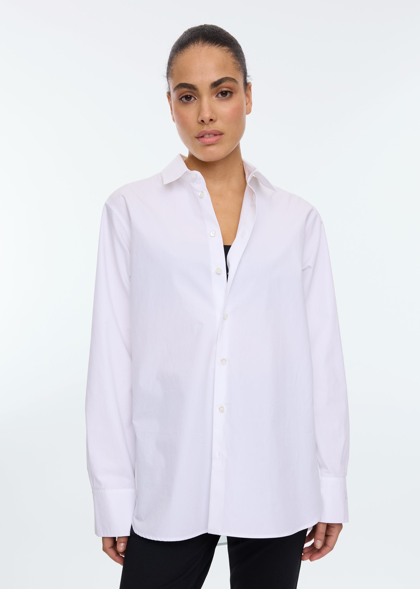 Loose cotton poplin blouse