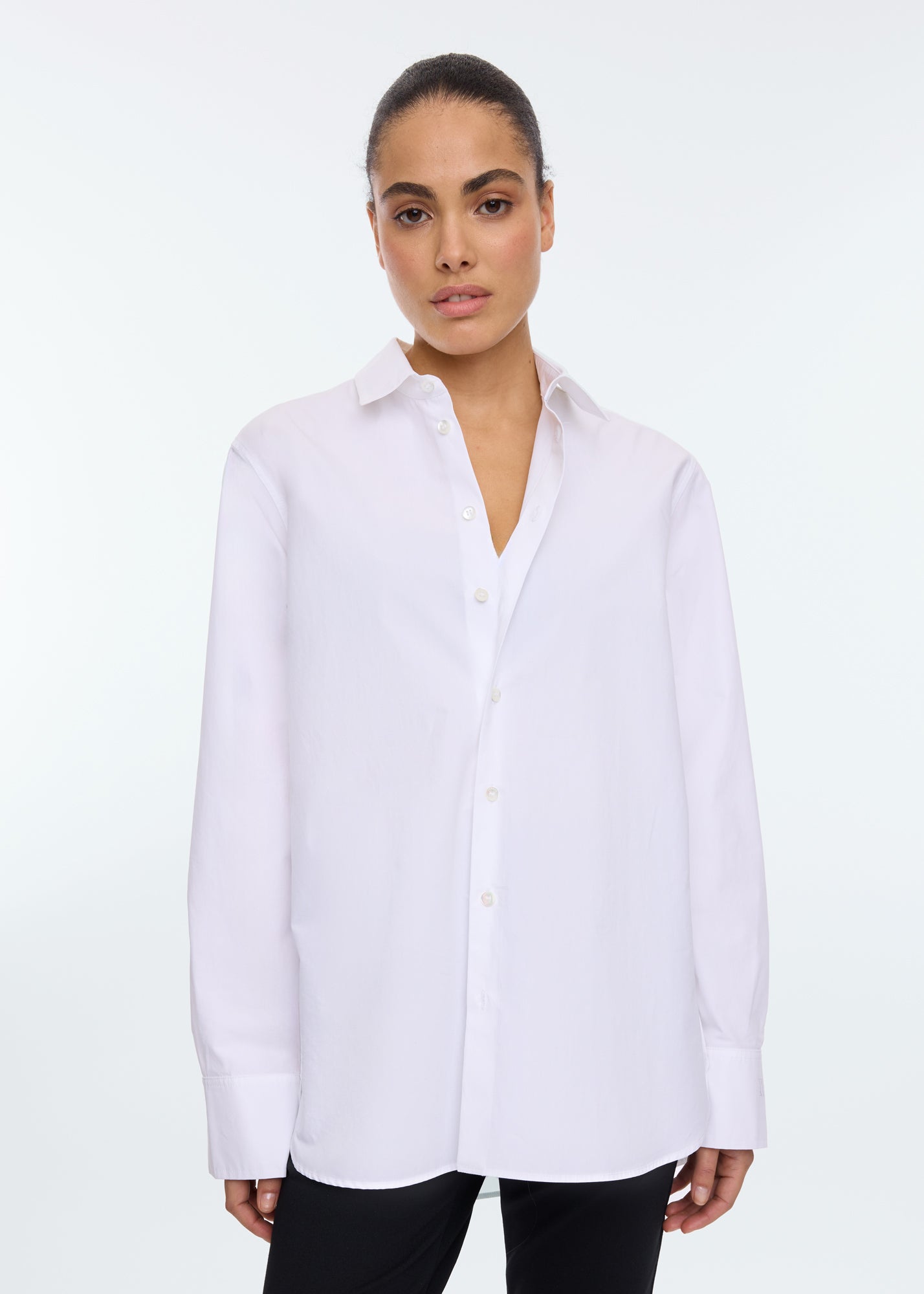 Loose cotton poplin blouse