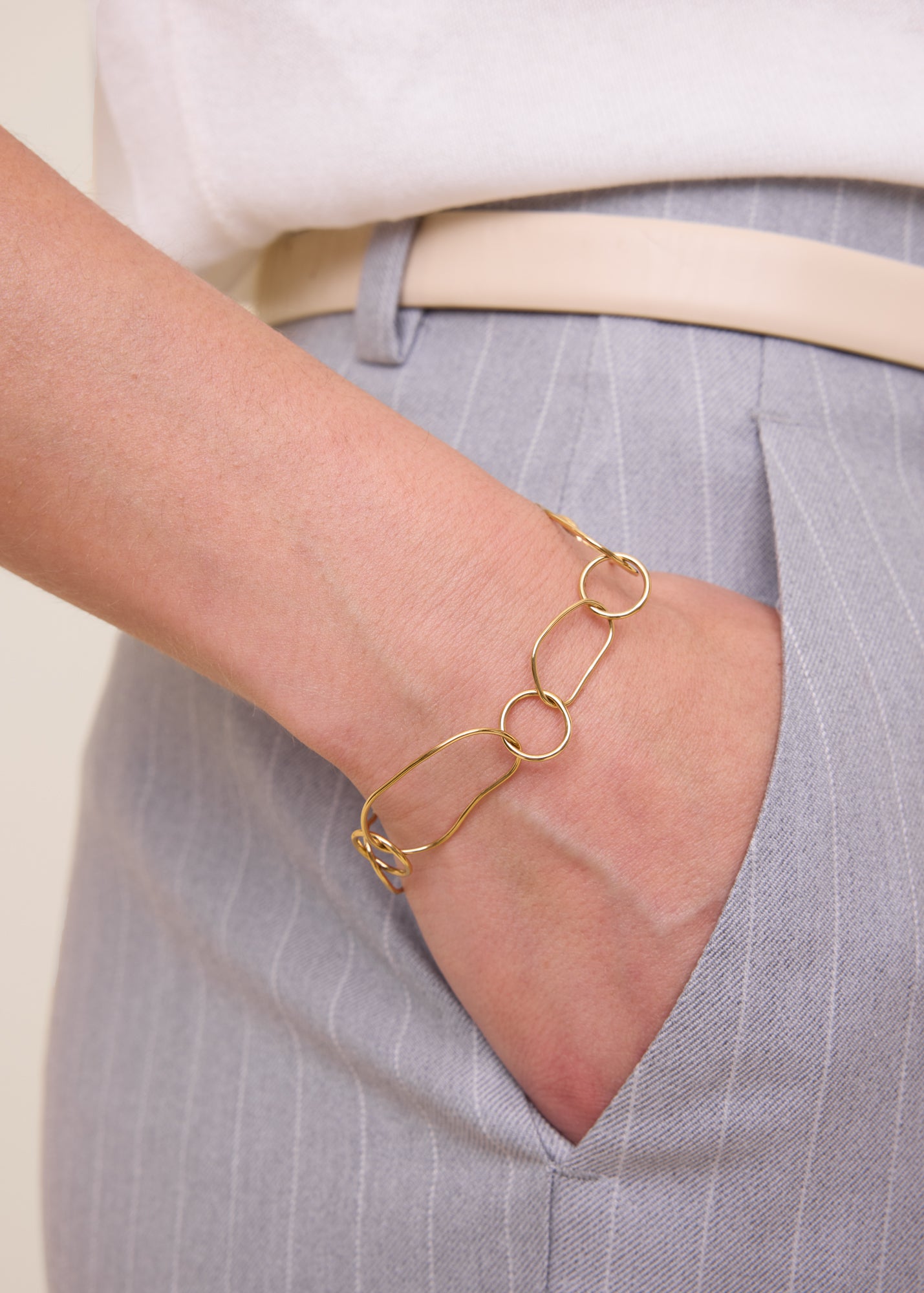 Organic gold plated chain bracelet