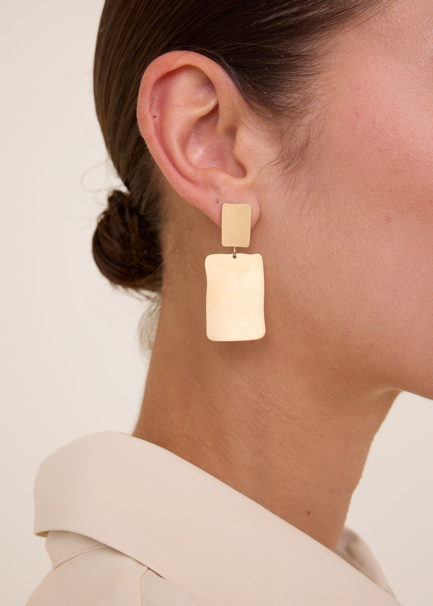 Square gold plated earring