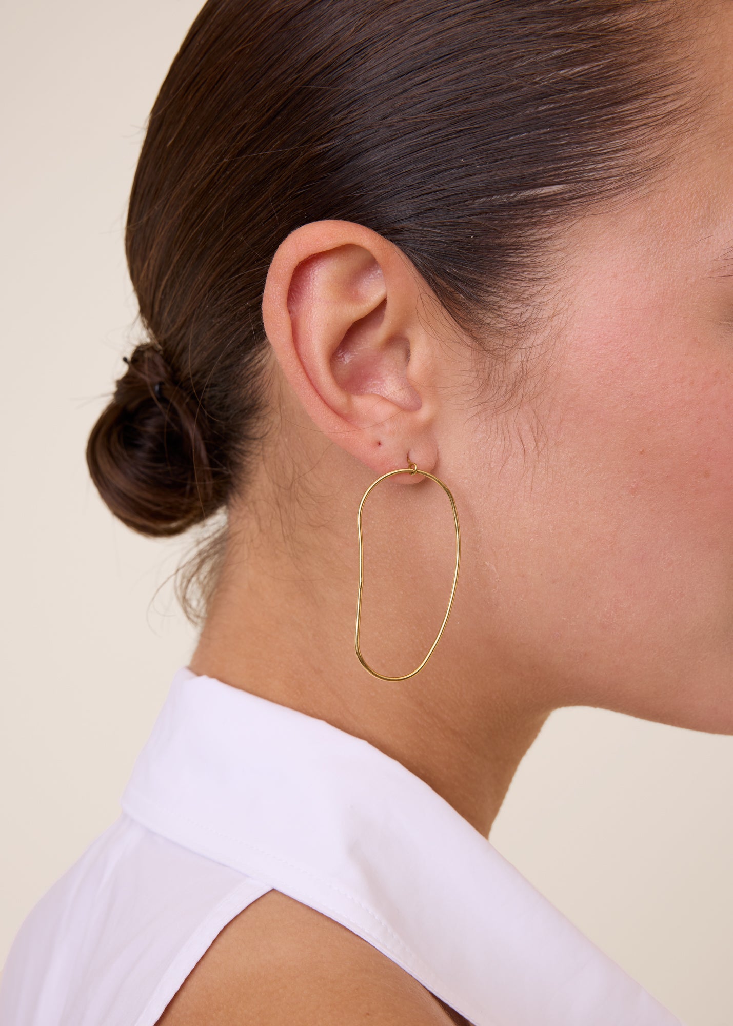 Organic gold plated earring