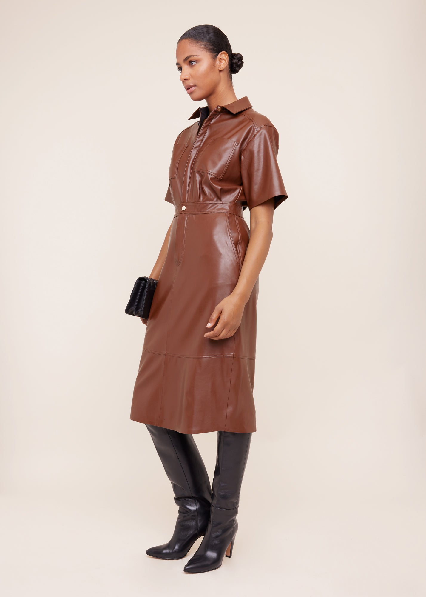 Vegan leren jurk deals