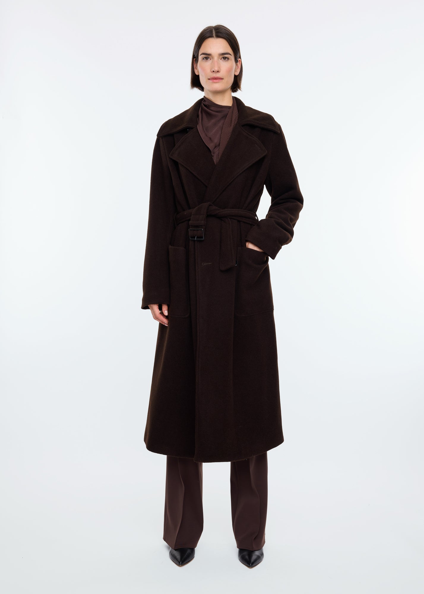 Wool blend cloak coat